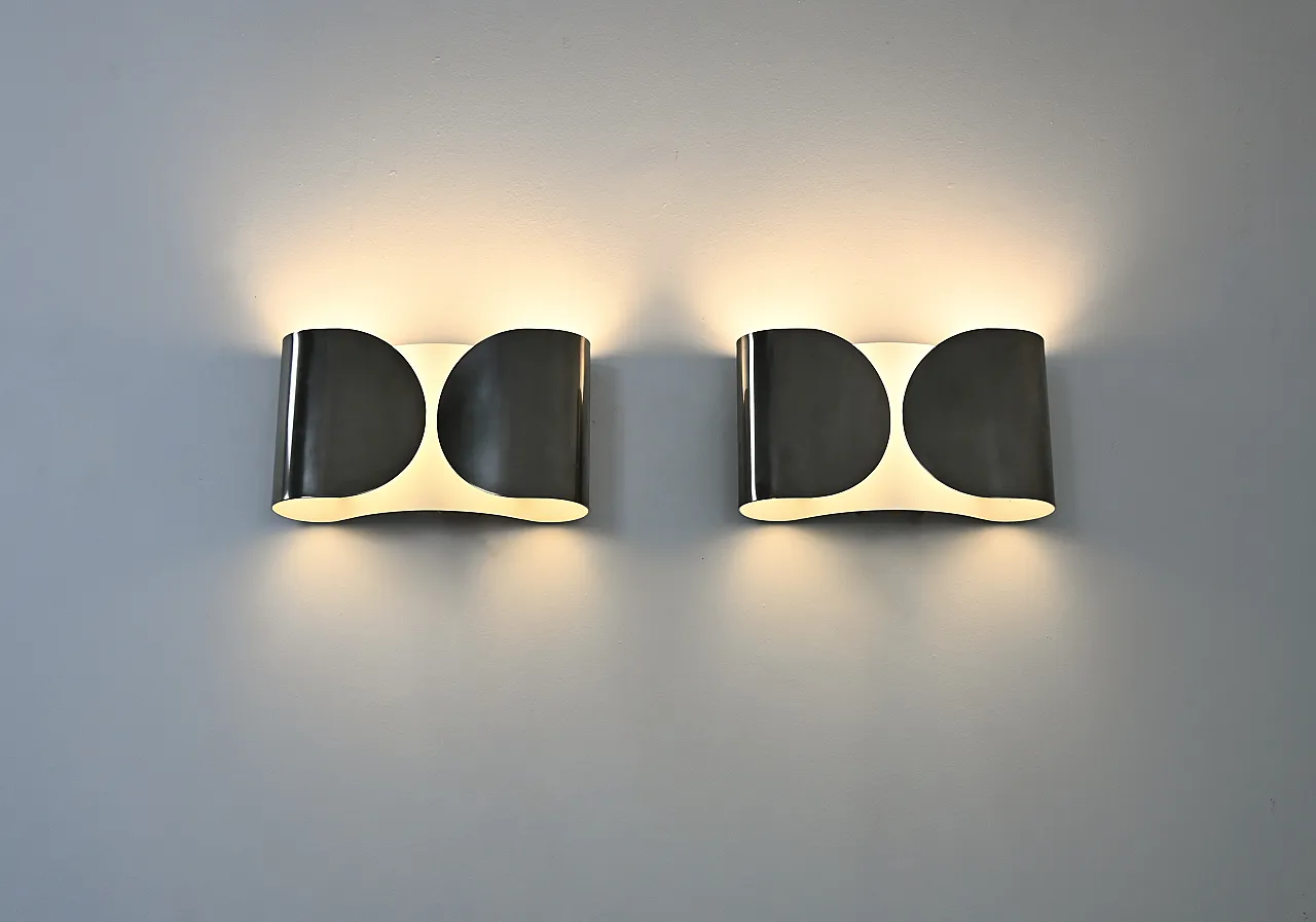 Coppia di Applique Foglio di Tobia & Afra Scarpa per Flos, anni '60 8