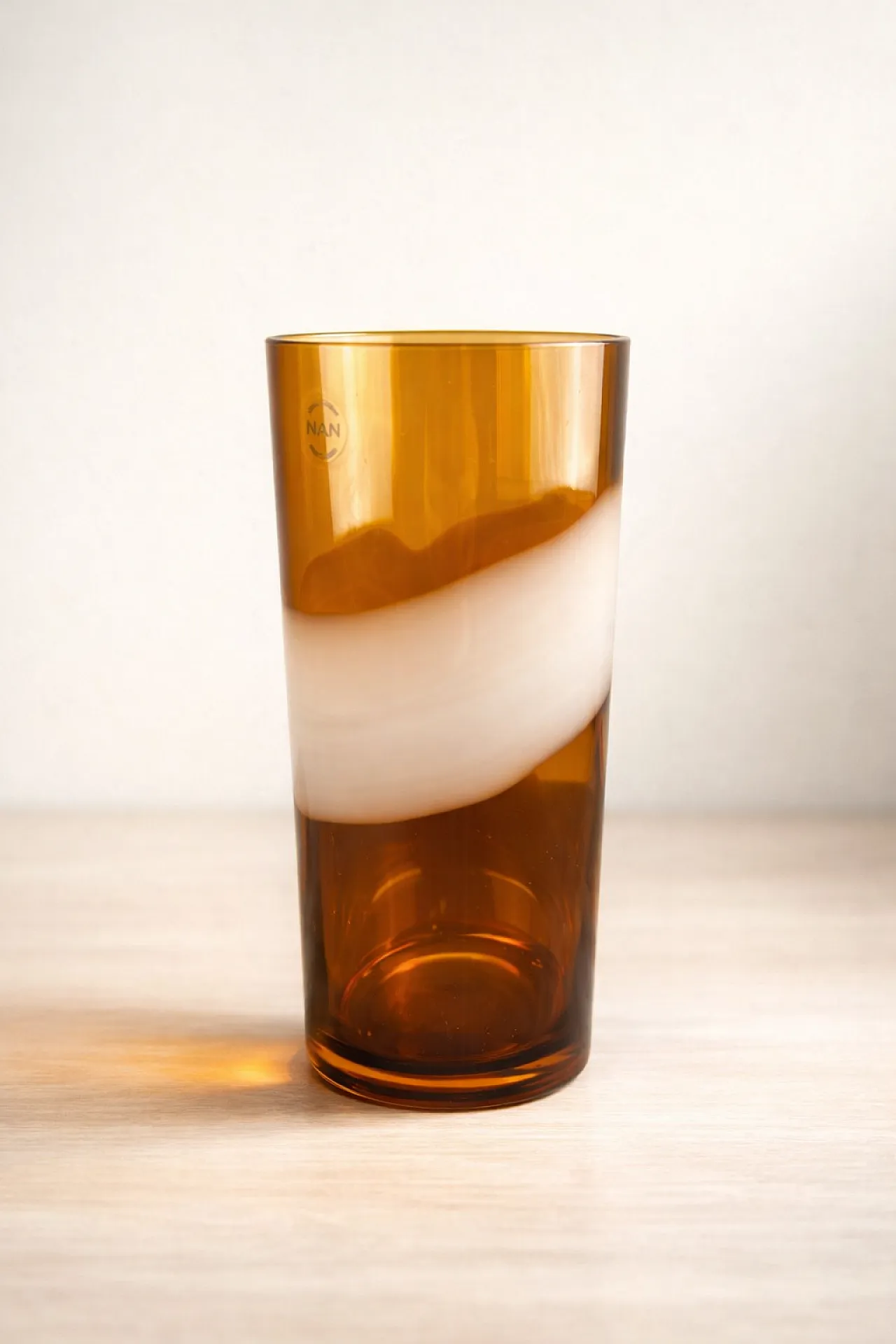 Murano Vase by Carlo Nason signed & original Box amber Art Glass, 2000 1