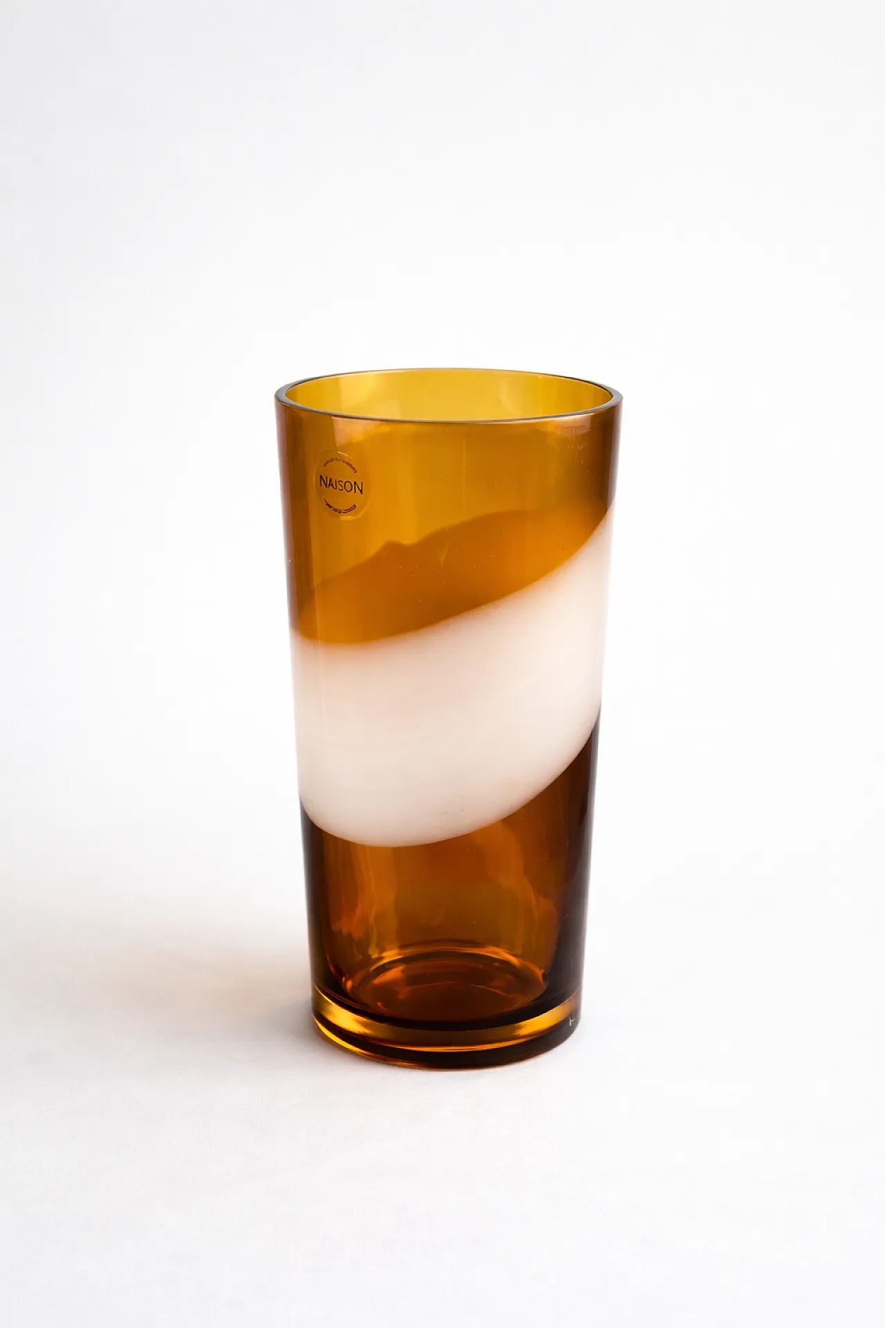 Murano Vase by Carlo Nason signed & original Box amber Art Glass, 2000 3