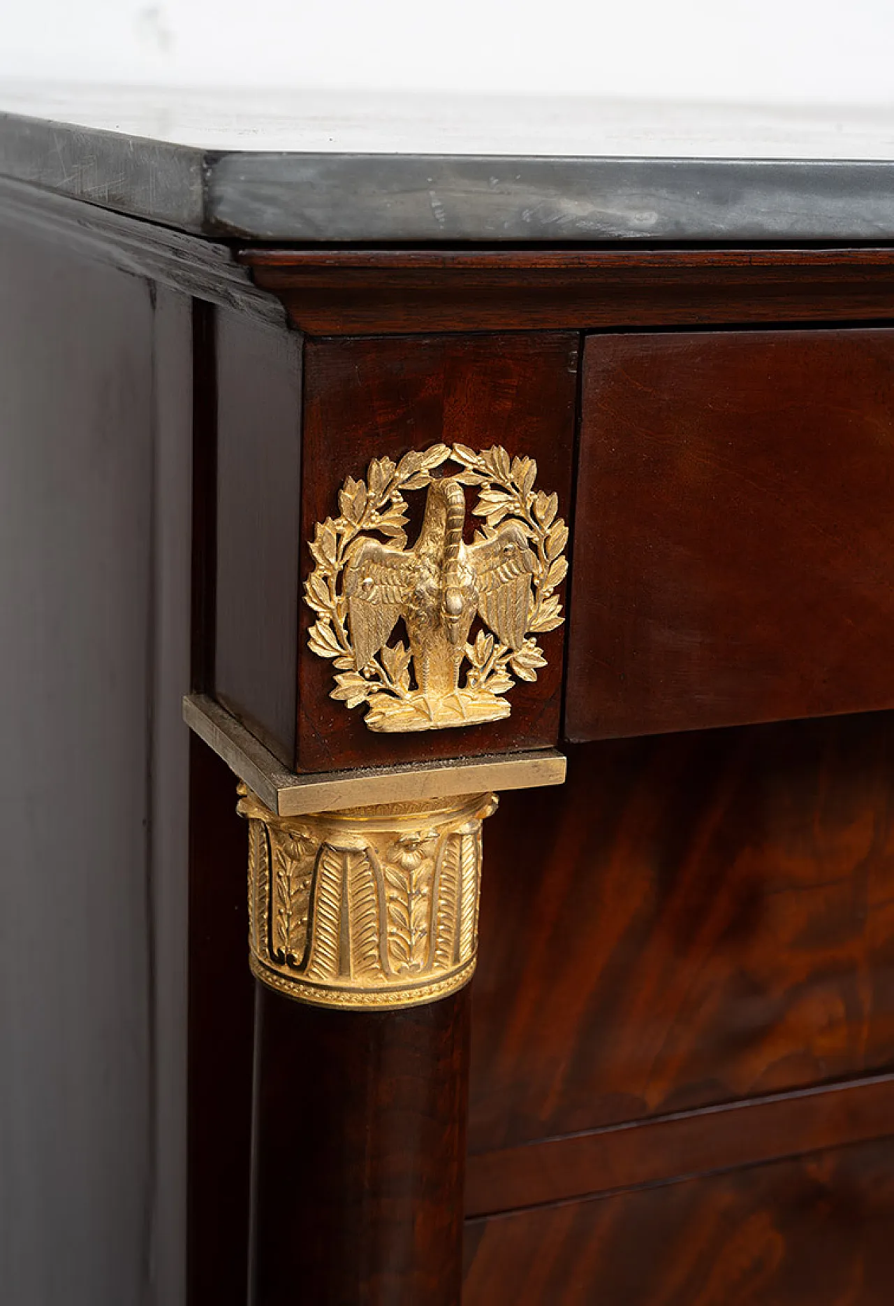 Empire chest of drawers in mahogany with marble top, 19th century 3
