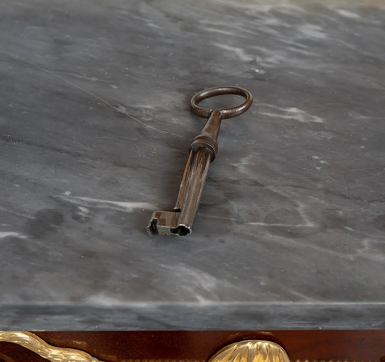 Empire chest of drawers in mahogany with marble top, 19th century 4