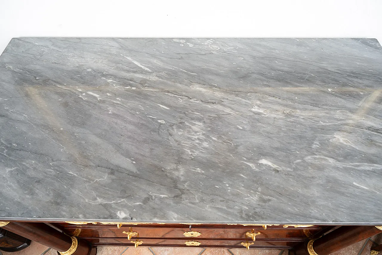 Empire chest of drawers in mahogany with marble top, 19th century 6