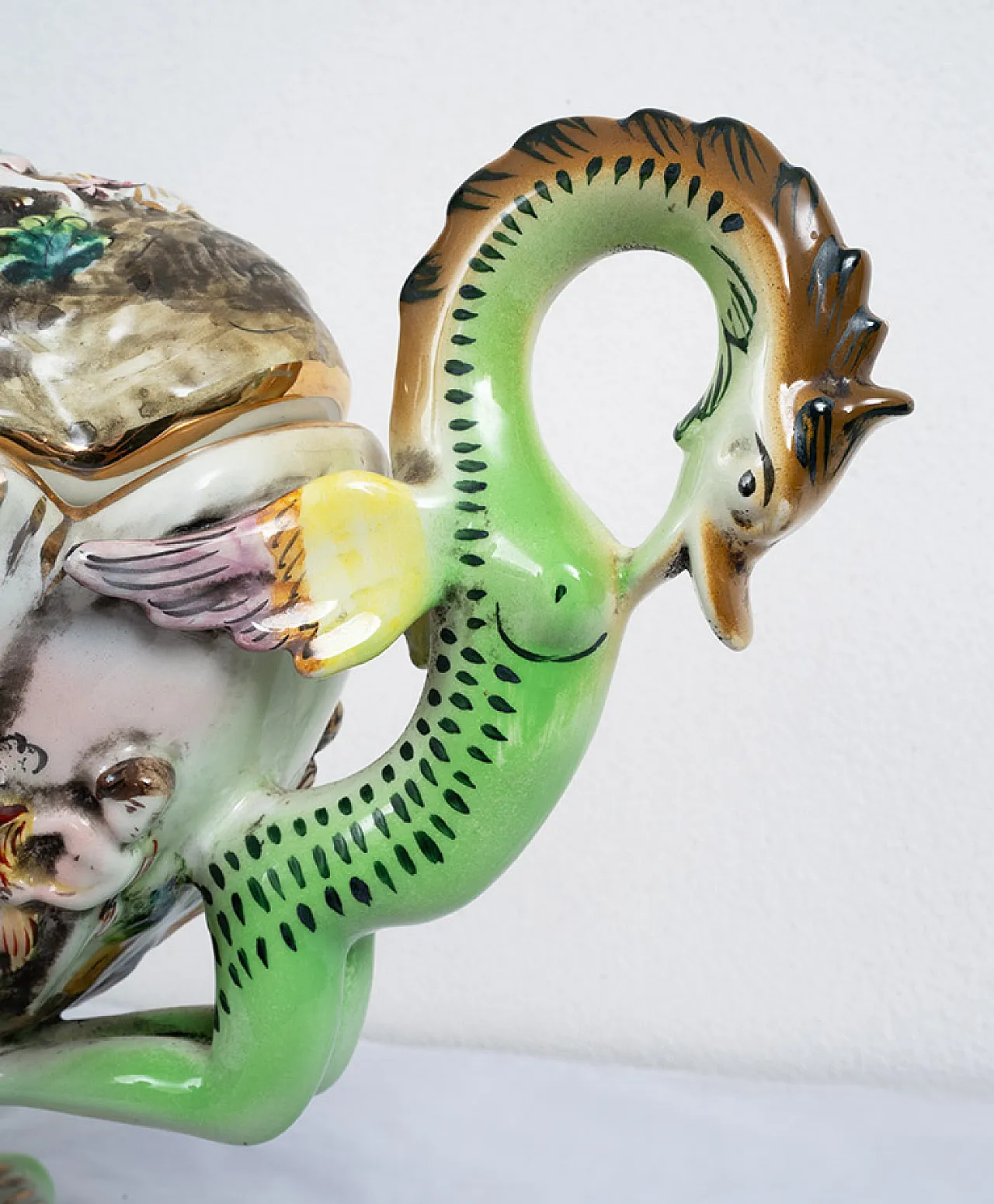 Zuppiera antica in porcellana policroma di Capodimonte Napoli, '900 3