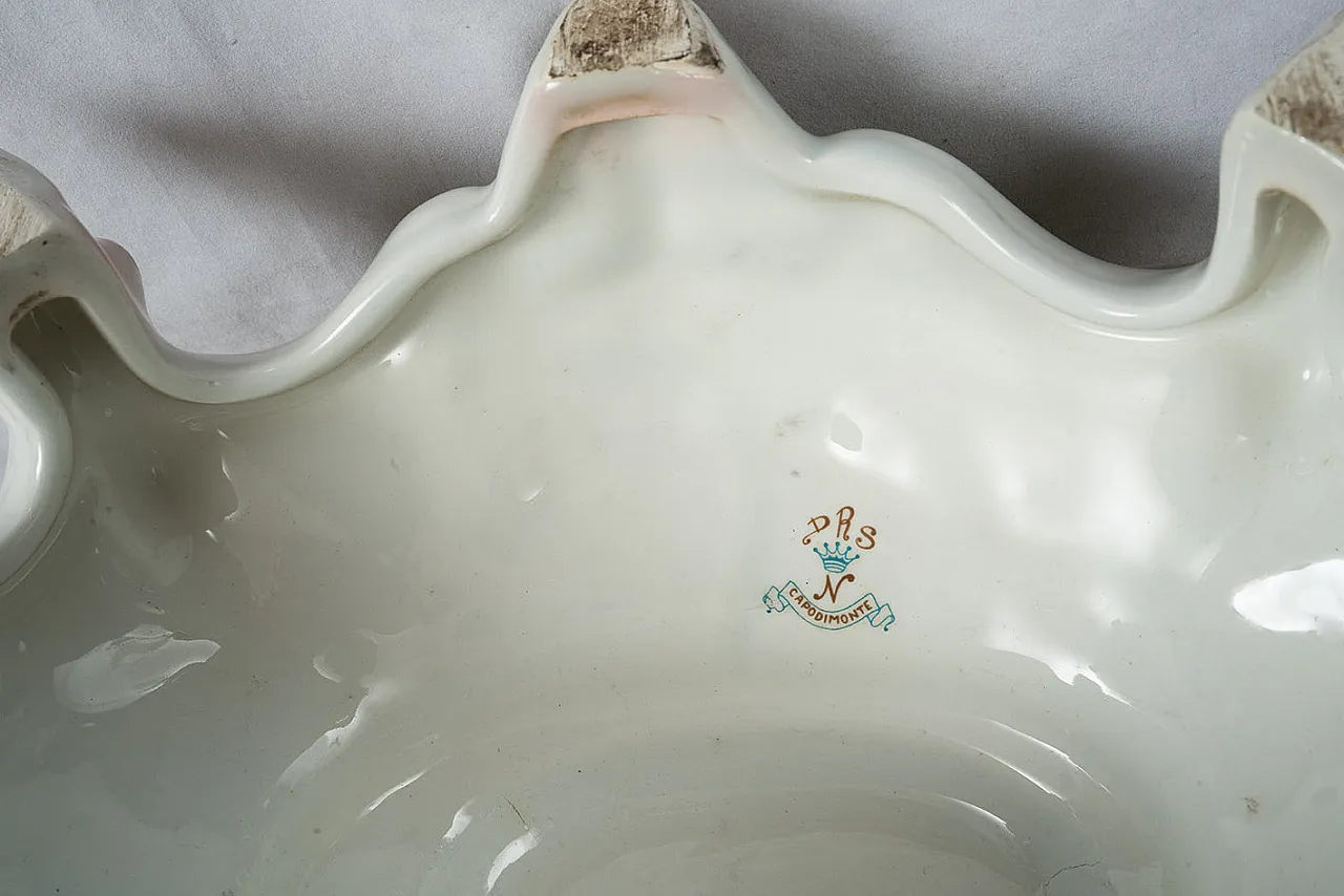 Zuppiera antica in porcellana policroma di Capodimonte Napoli, '900 4