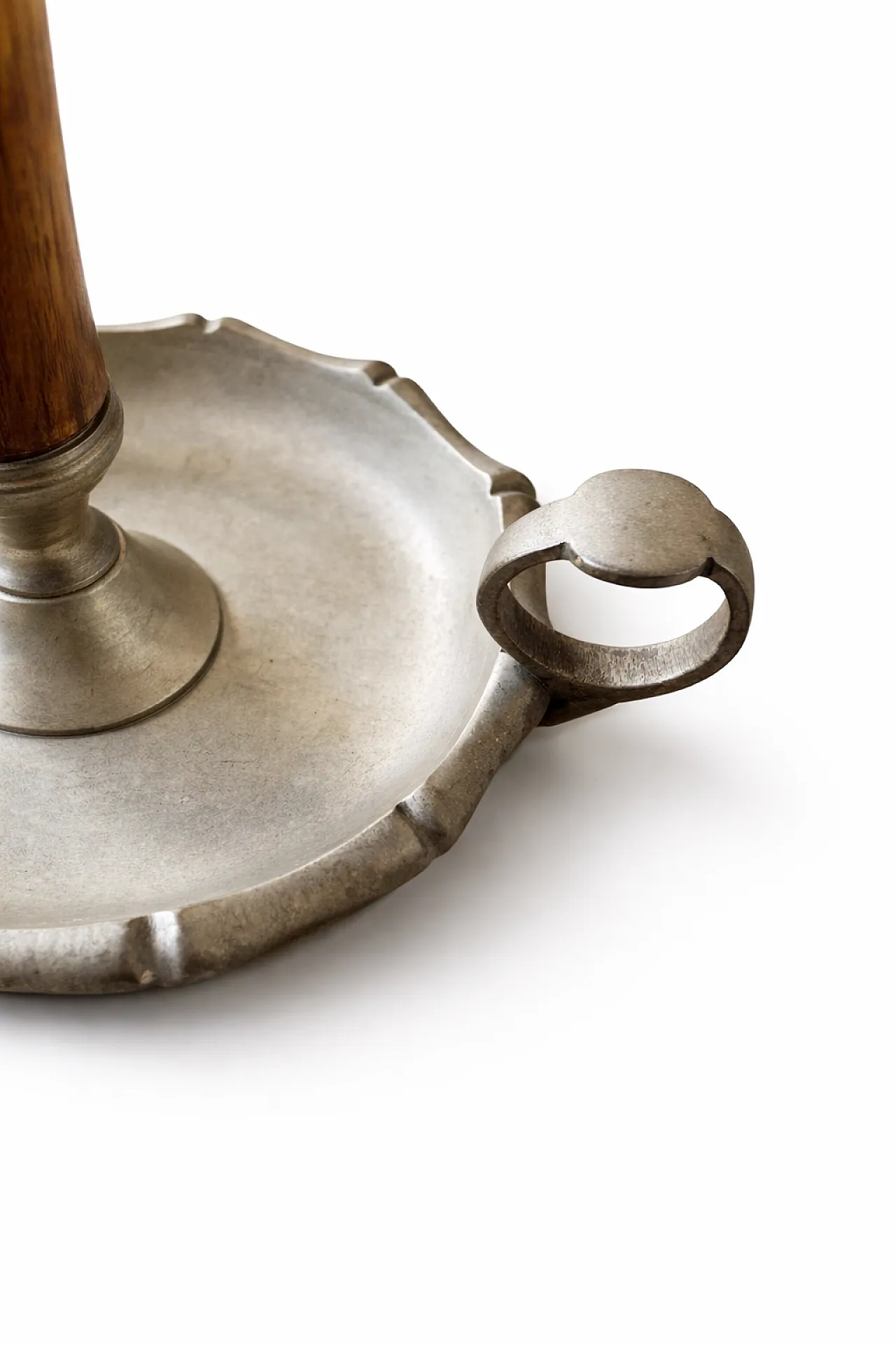 Pair of Brass and Wood Candlesticks, 50s 5