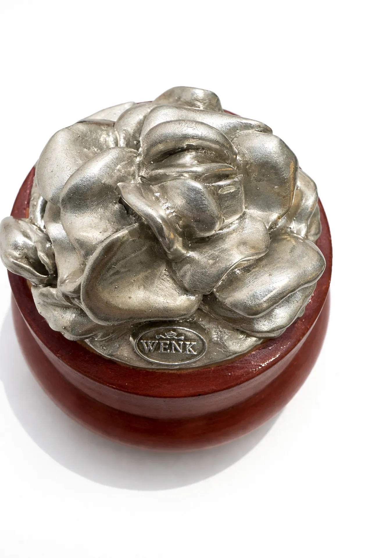 Silver Overlay Jewelry Box Rose Motif Trinket Box, 50s 3