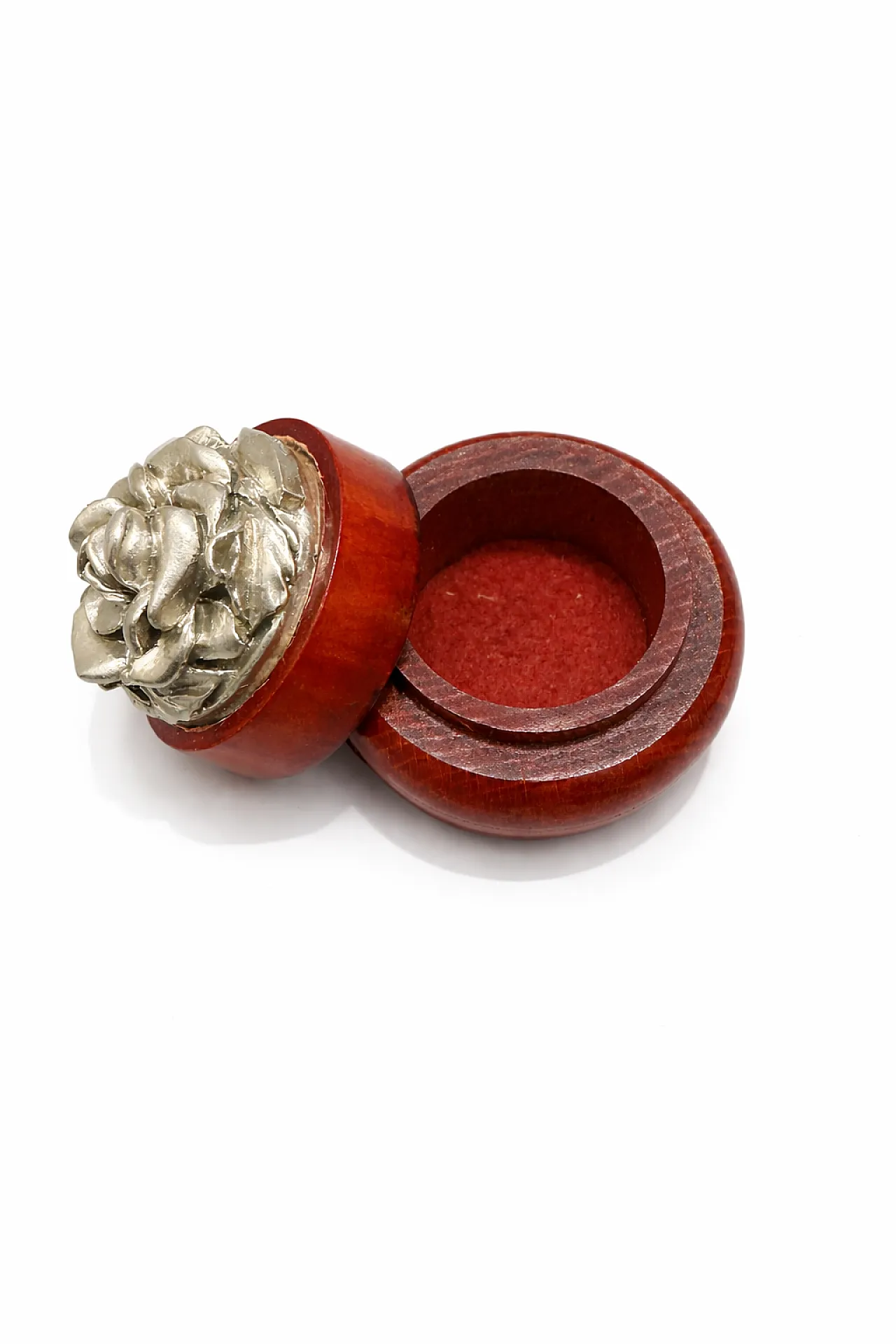 Silver Overlay Jewelry Box Rose Motif Trinket Box, 50s 5