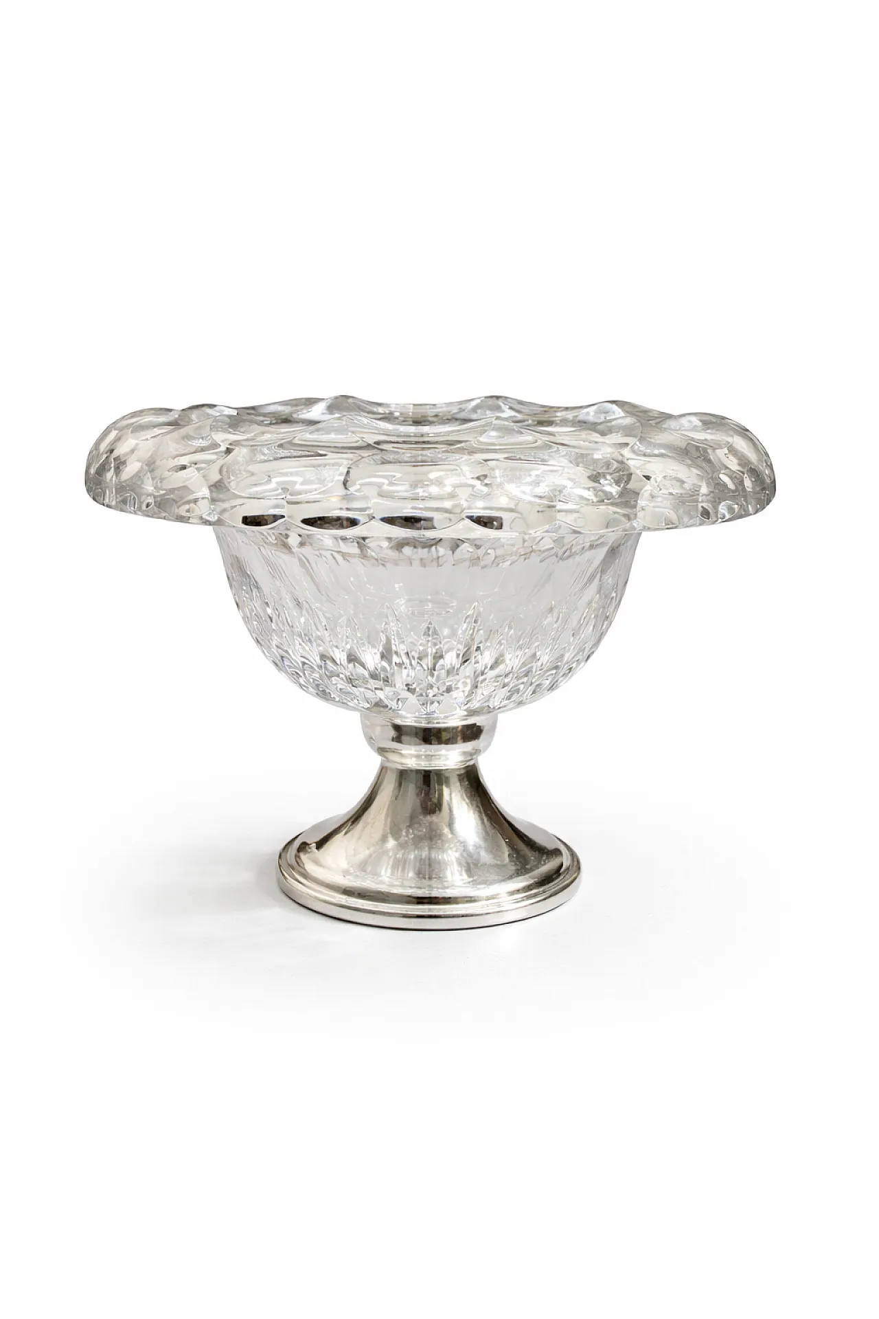 Dutch Silver & Cut Crystal Centerpiece by Cornelis J. Stock, 50s 1