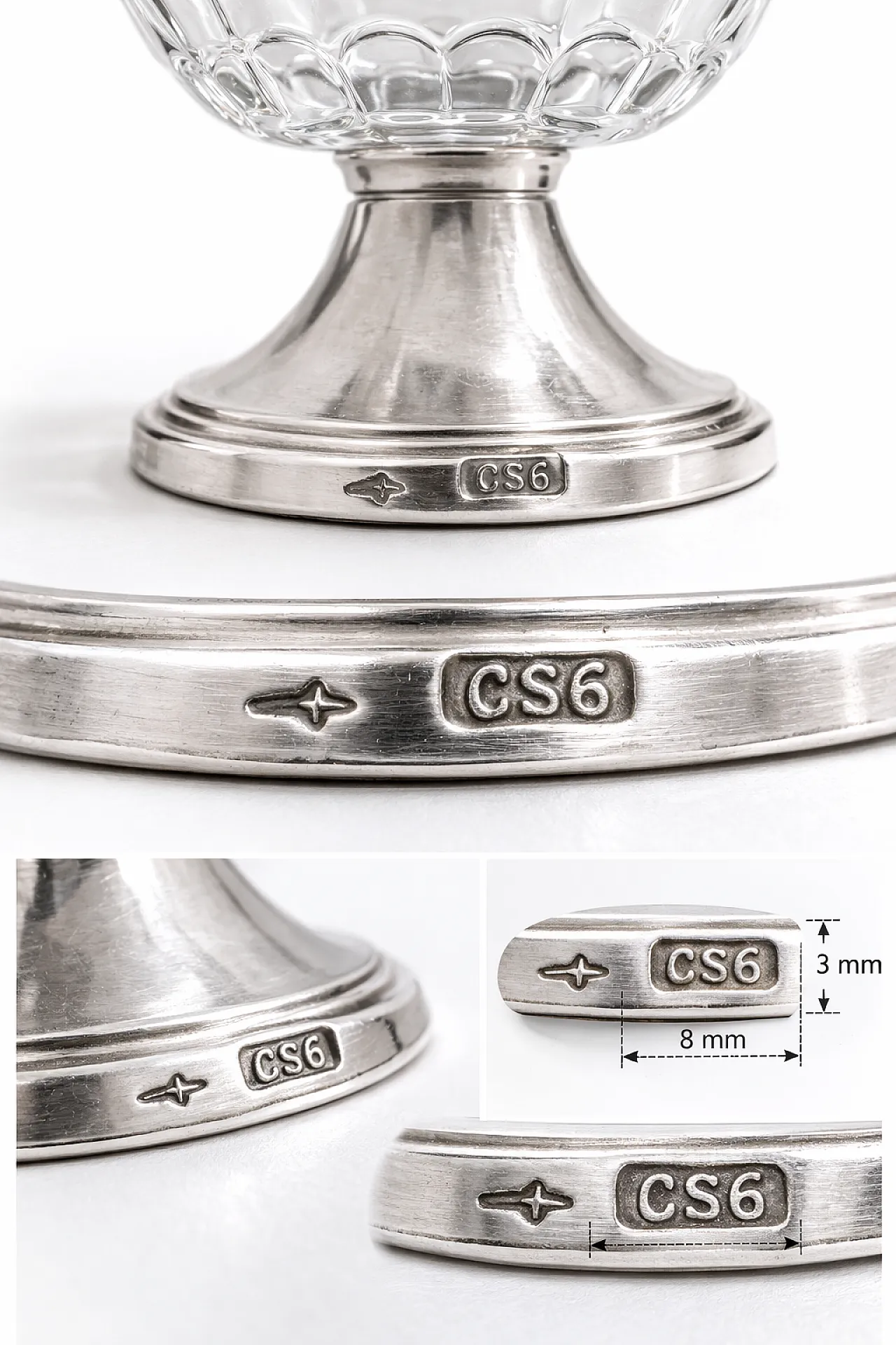 Dutch Silver & Cut Crystal Centerpiece by Cornelis J. Stock, 50s 5