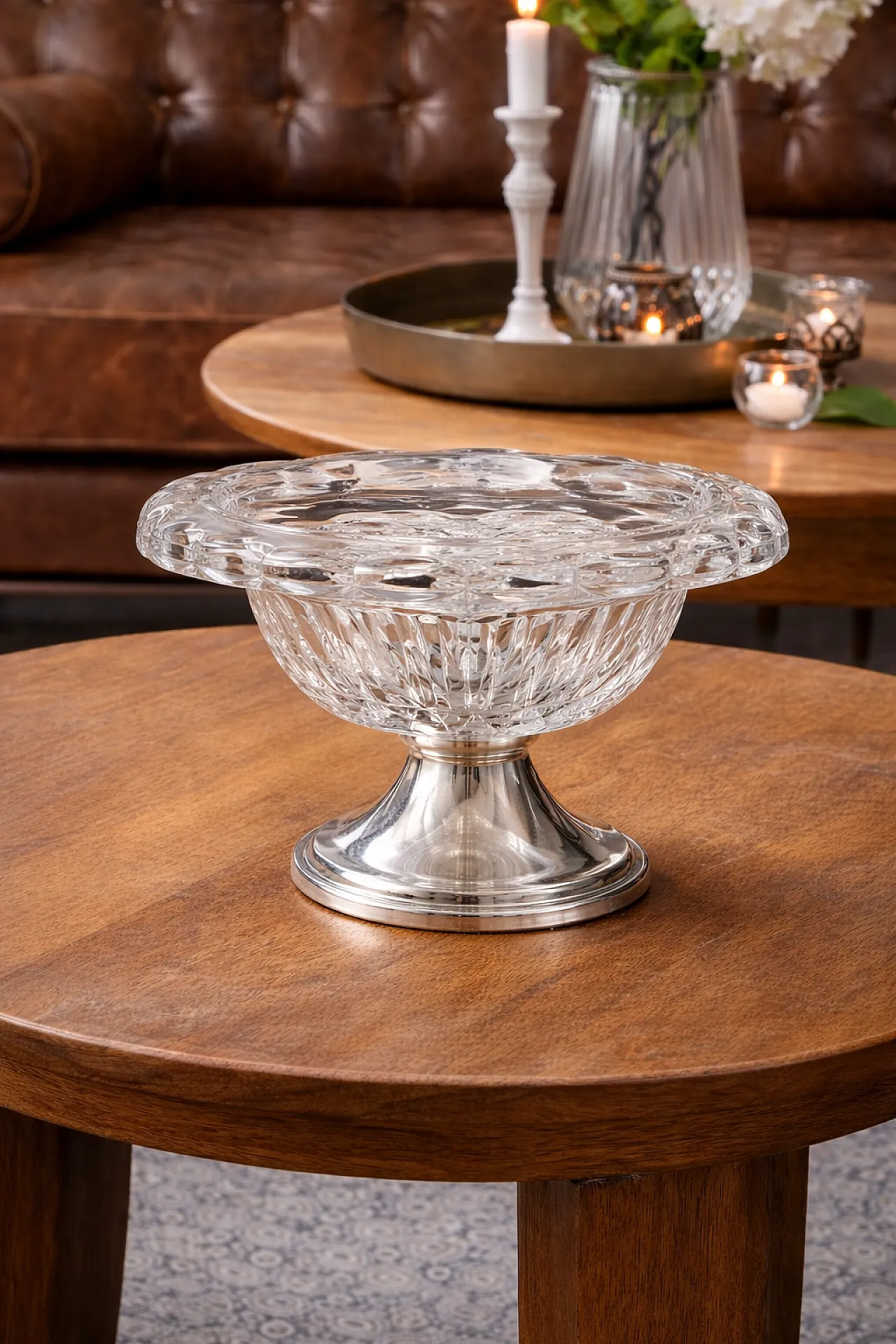 Dutch Silver & Cut Crystal Centerpiece by Cornelis J. Stock, 50s 8