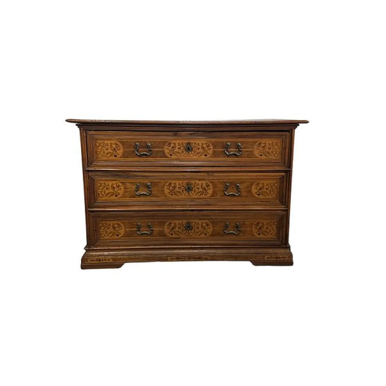 Chest of drawers in solid walnut, 18th century 1