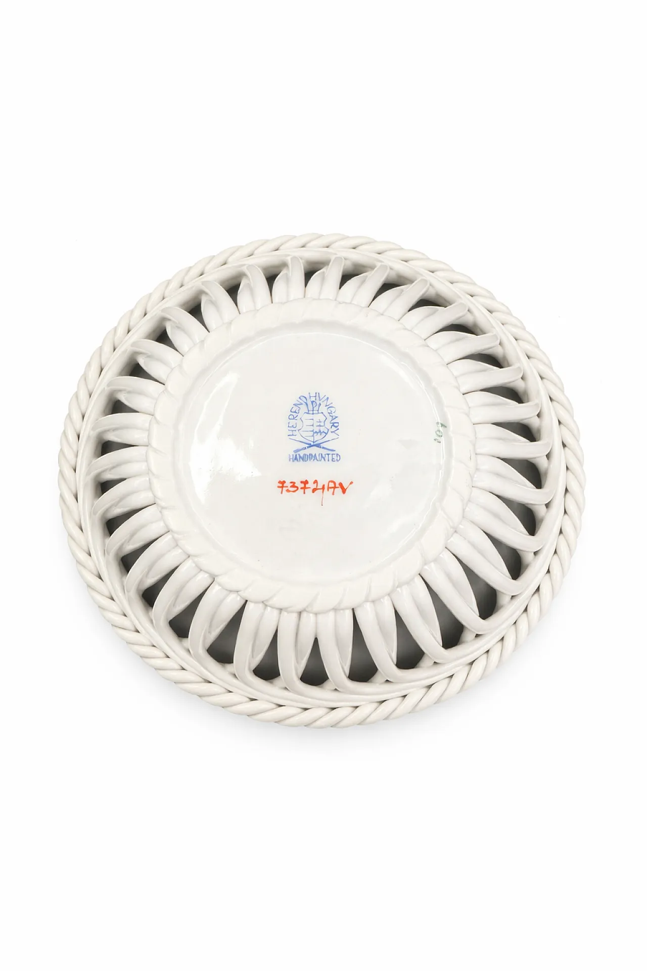 Hungary Mini Basket by Herend Apponyi Green 7373 AV, 80s 7