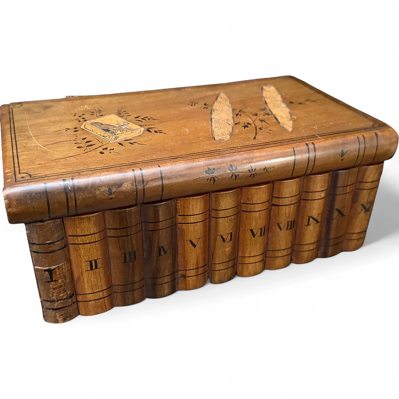 Art Deco inlaid fruit wood cigar box, 1920s 16