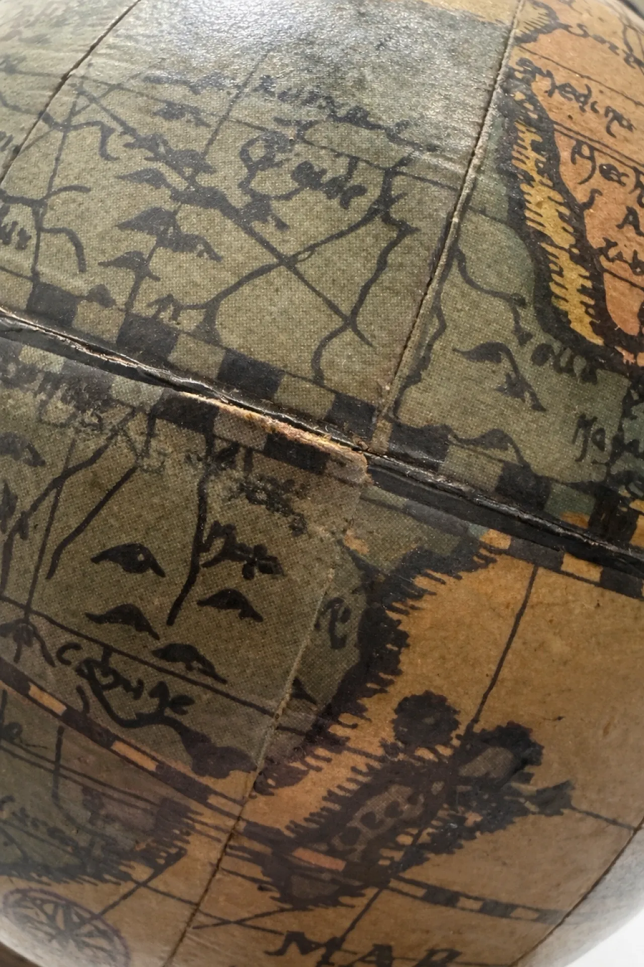 Globe Old World Map Wooden Desk Globe, 70s 5