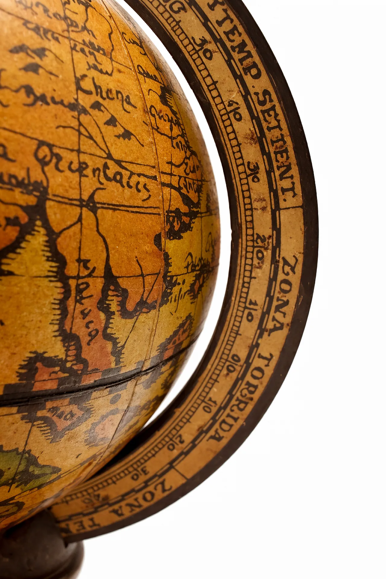 Globe Old World Map Wooden Desk Globe, 70s 6