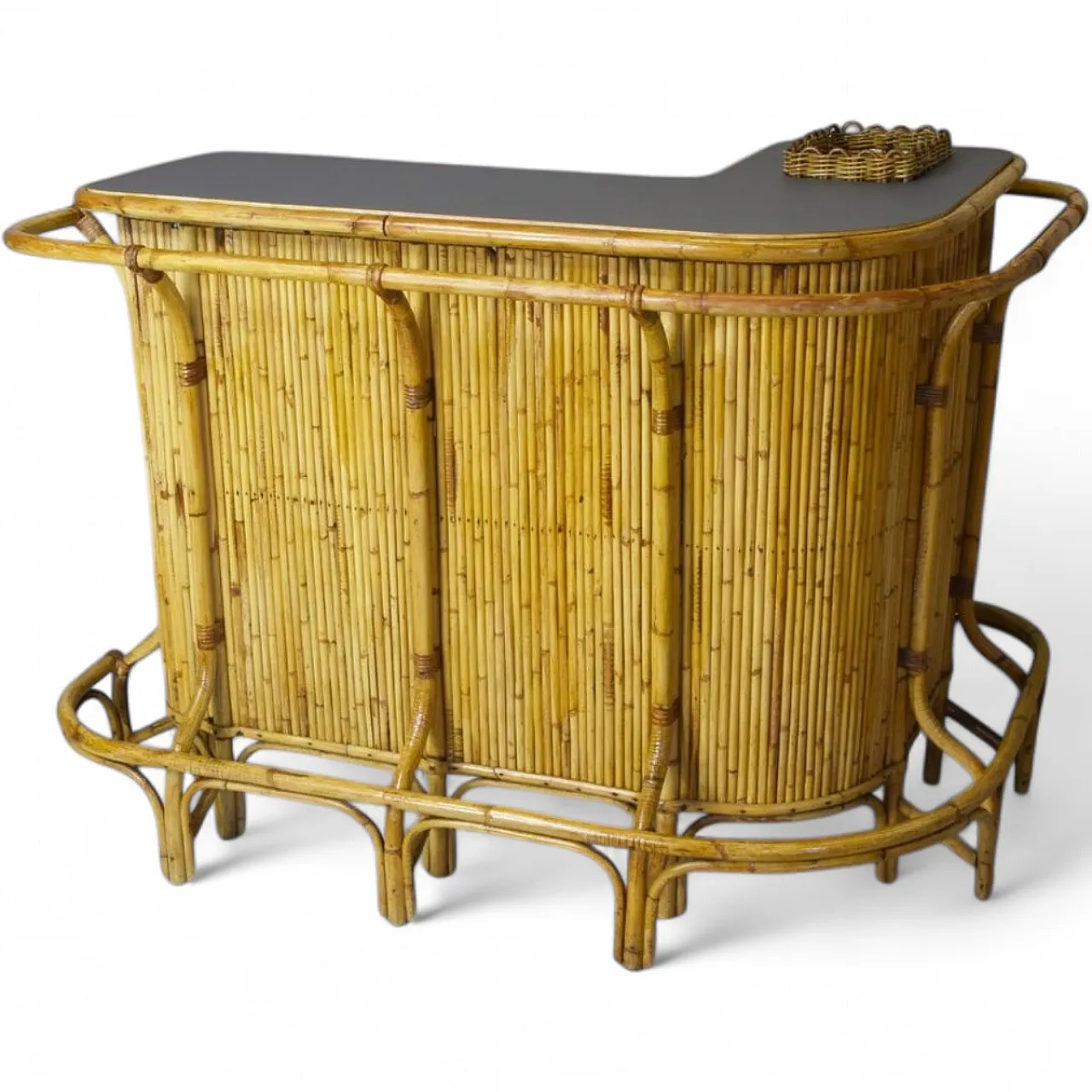 Cocktail bar in bamboo by Tito Agnoli, 1960s 13