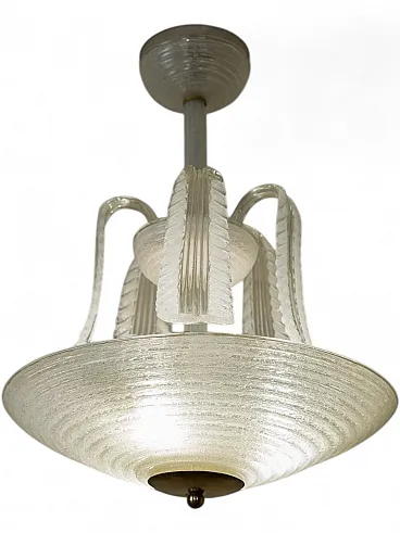 Art Deco Murano glass light from Seguso Vetri Darte, 1930s