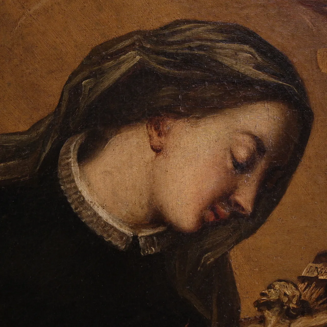 Oval painting of Saint Catherine of Genoa, 17th century 12