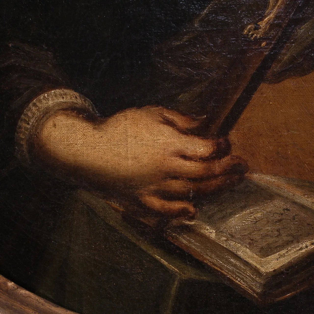 Oval painting of Saint Catherine of Genoa, 17th century 14