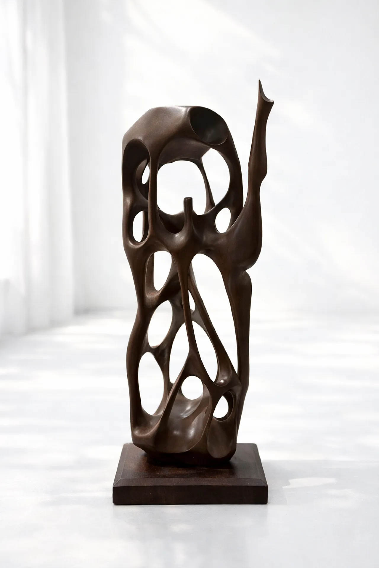 Abstract Wood Sculpture Hand Carved Organic Art, 70s 1