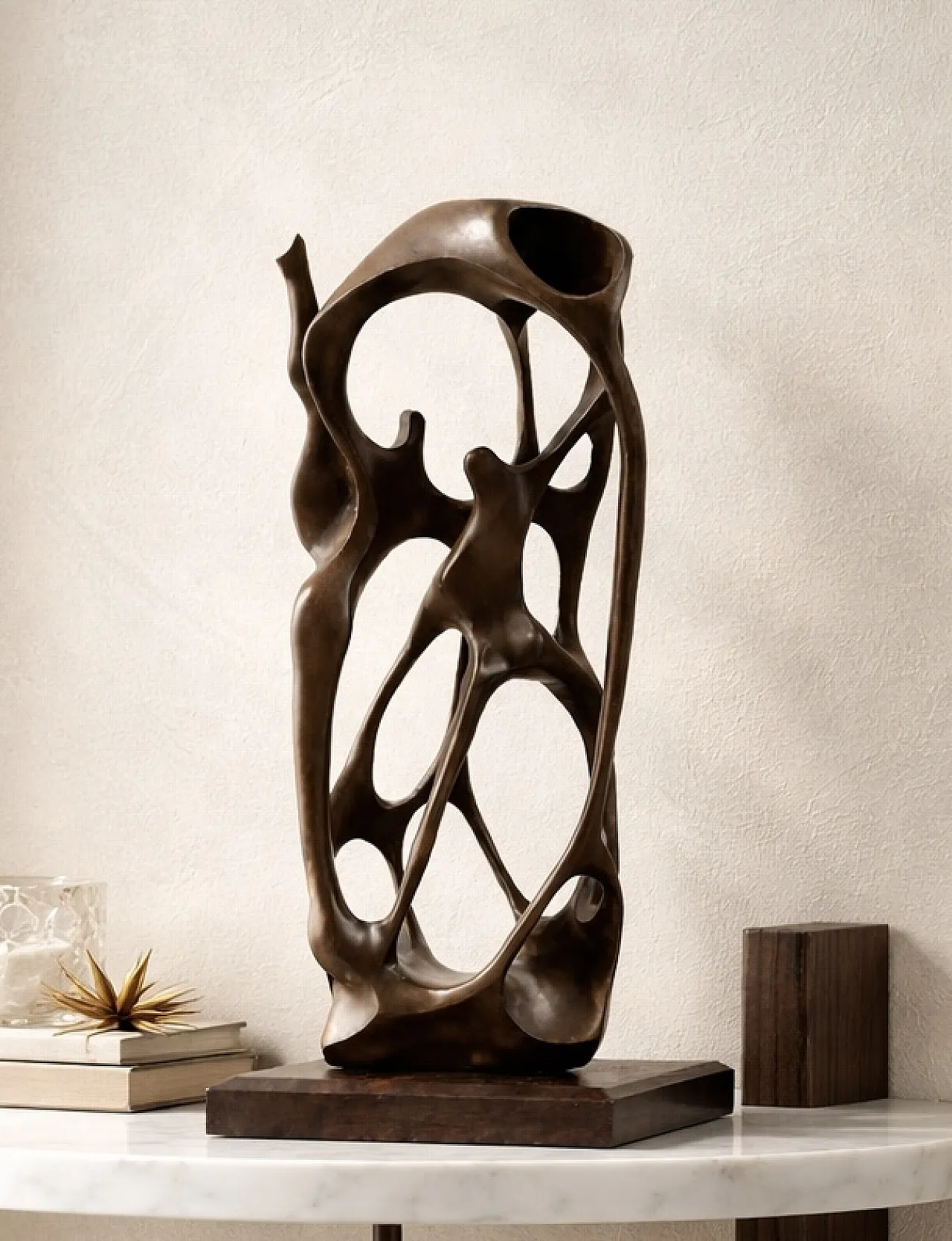 Abstract Wood Sculpture Hand Carved Organic Art, 70s 2