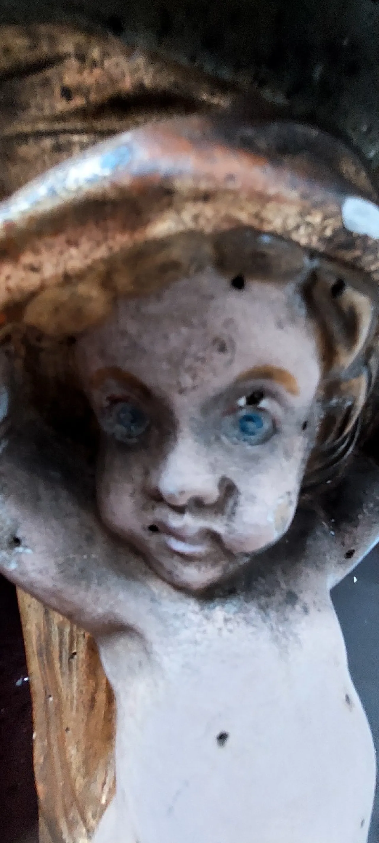 Pair of carved wooden shelves with angels, early 20th century 10