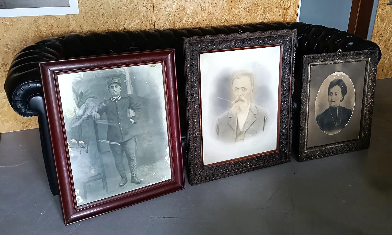 3 fotografie con cornice, anni '20 1