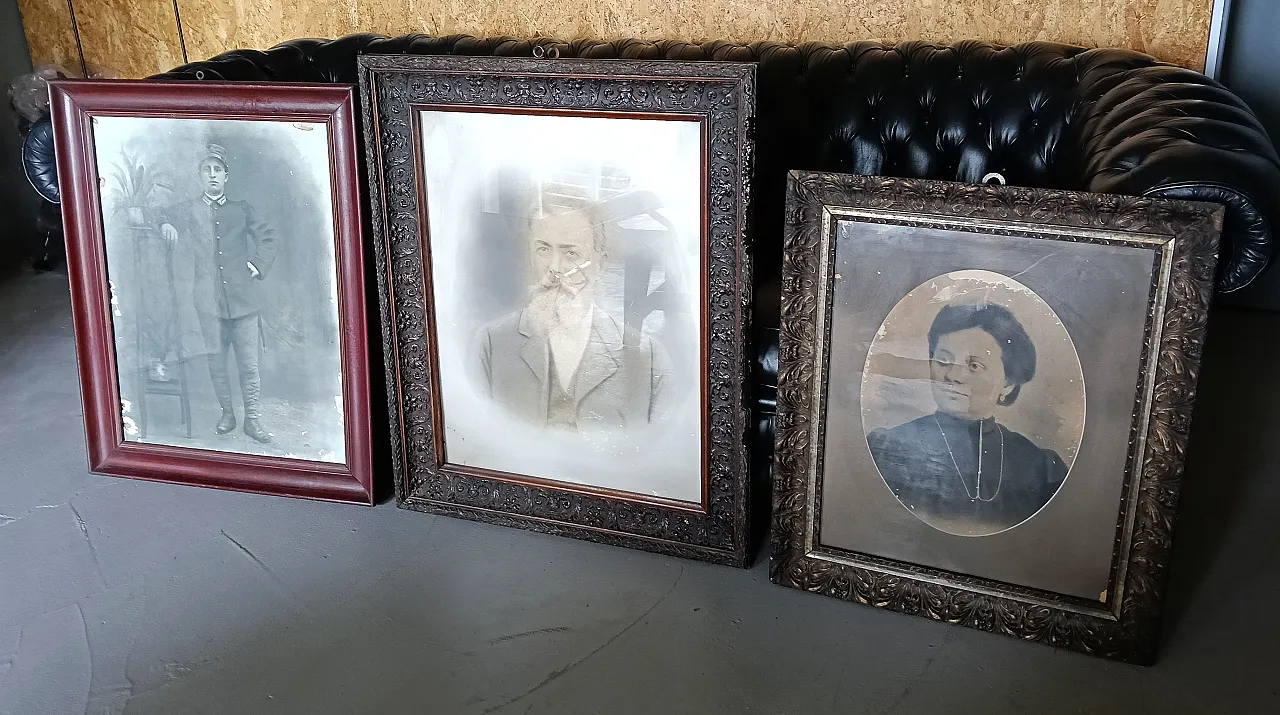3 fotografie con cornice, anni '20 2