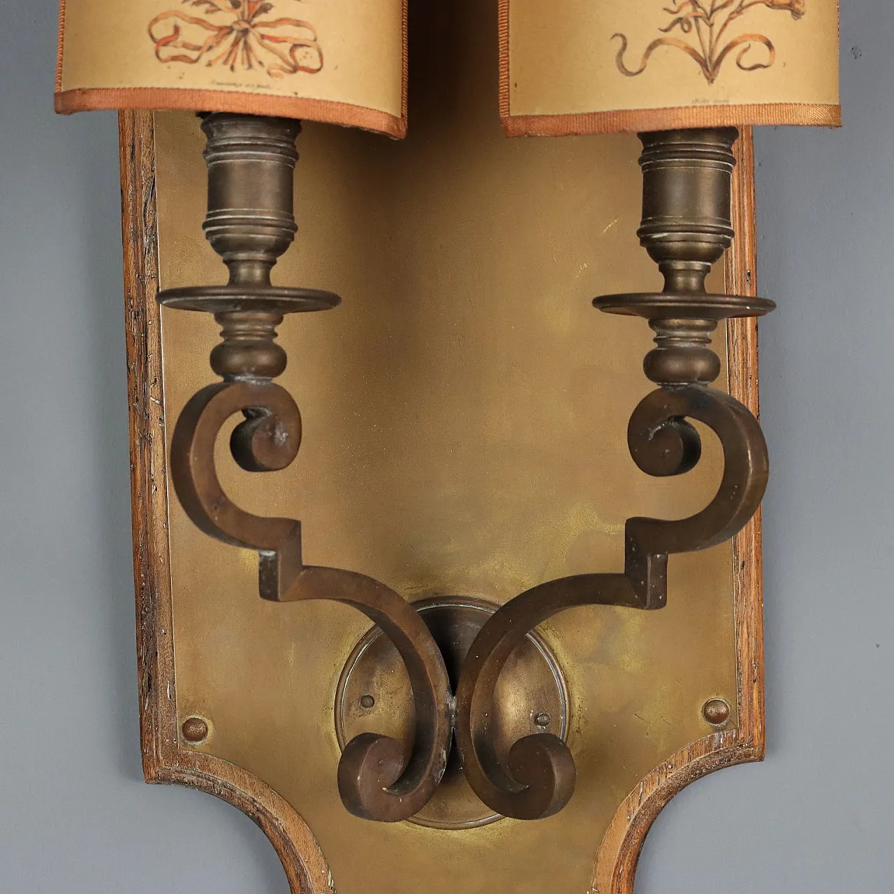 Coppia di applique in bronzo e metallo, '900 4