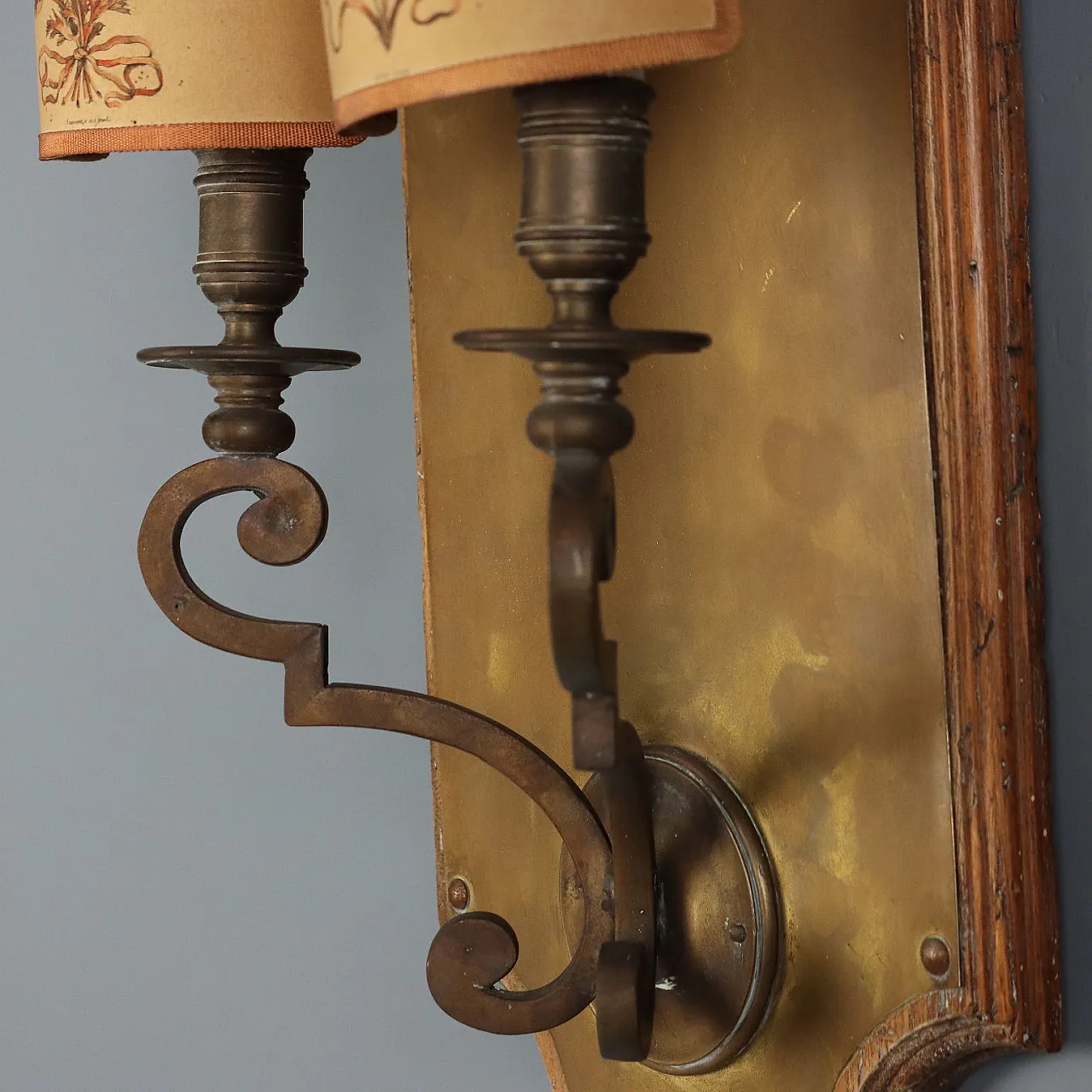 Coppia di applique in bronzo e metallo, '900 5