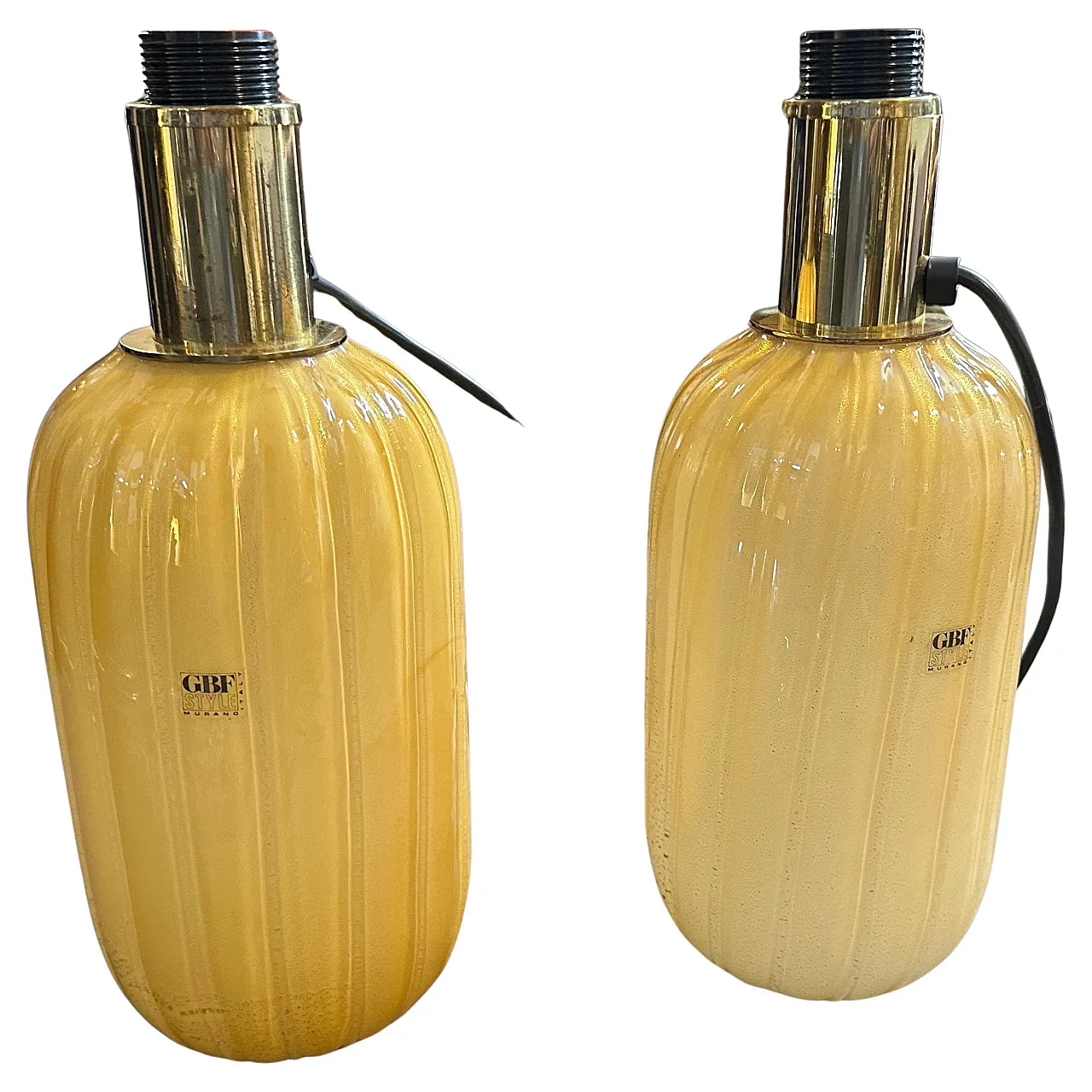 Pair of Murano glass table lamps by Signoretti Murano, 1980s 1