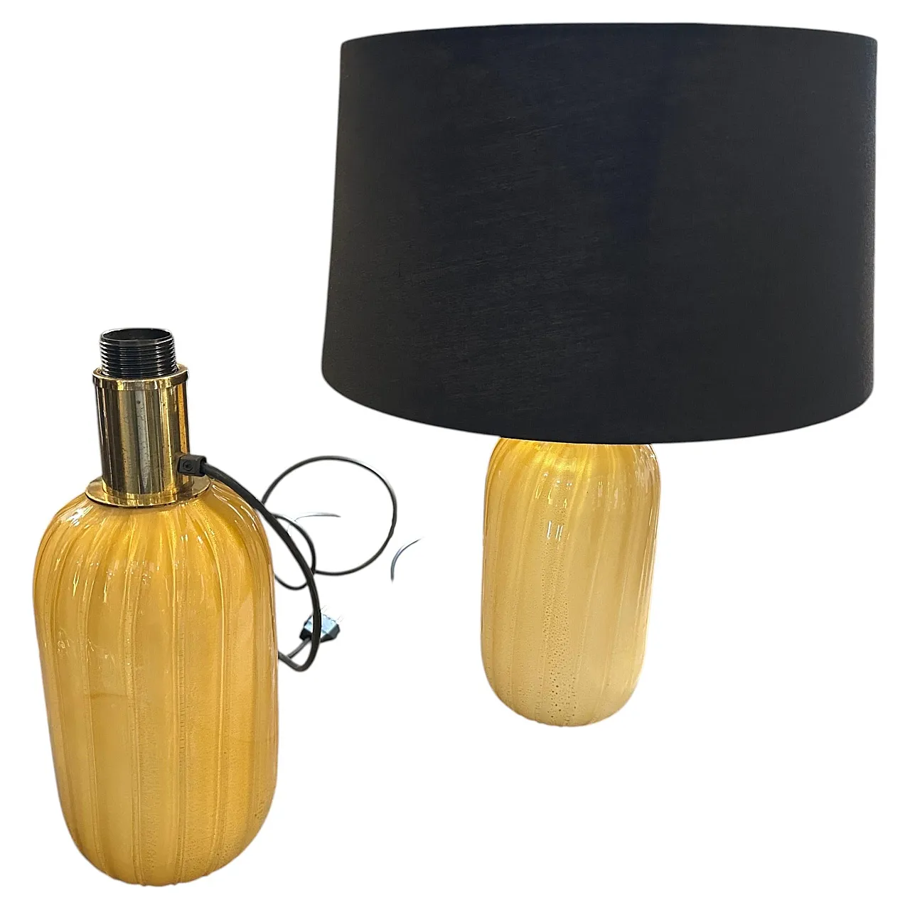 Pair of Murano glass table lamps by Signoretti Murano, 1980s 2