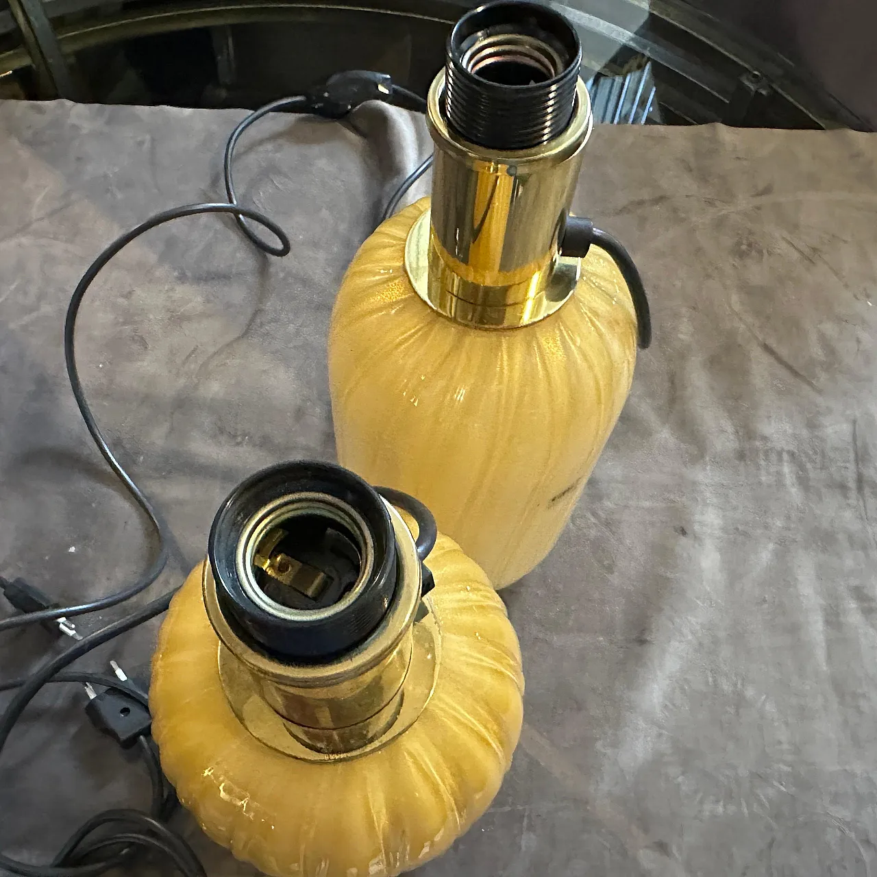 Pair of Murano glass table lamps by Signoretti Murano, 1980s 9