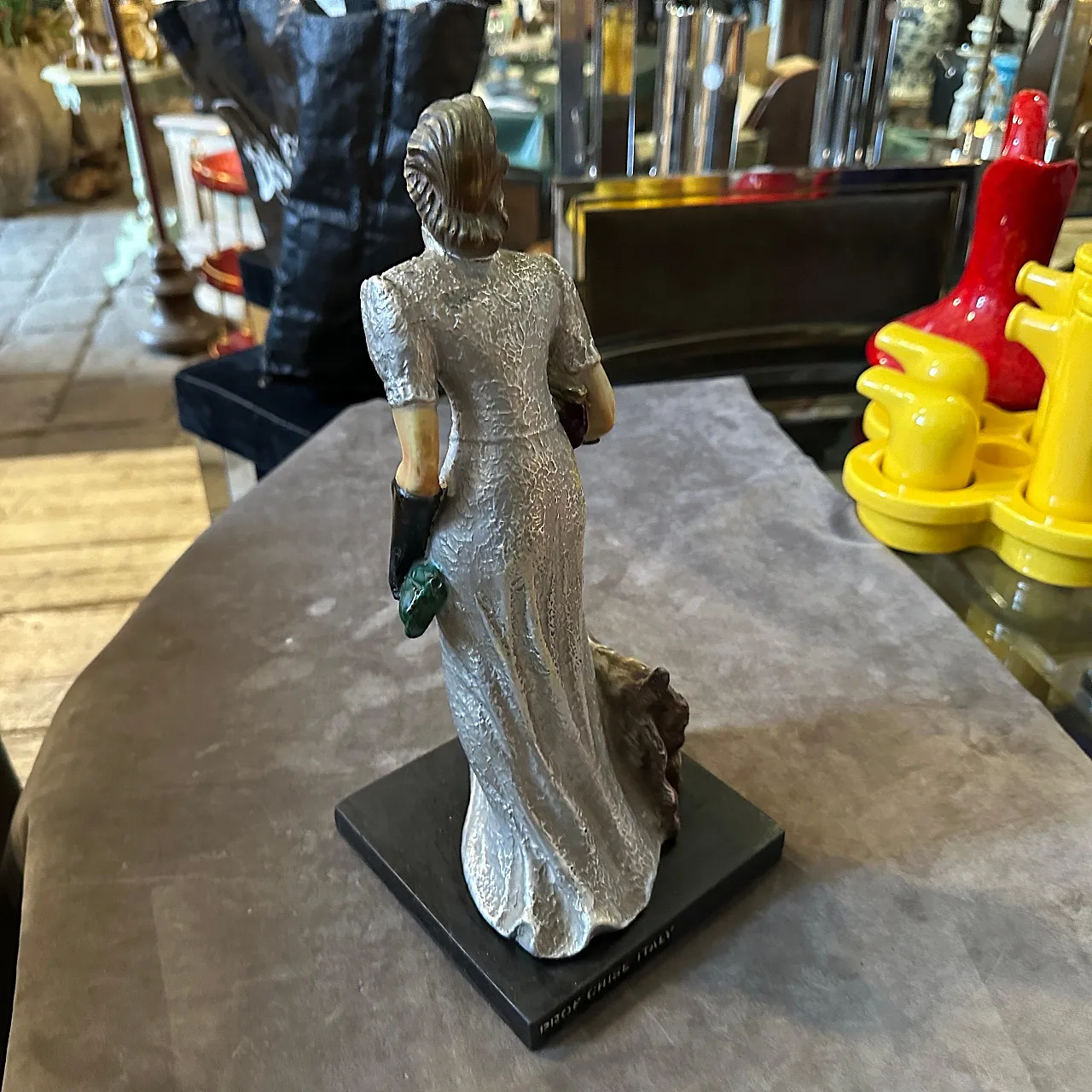Ceramic figurine by Mollica, Woman with Fox Terrier, 1940s 11