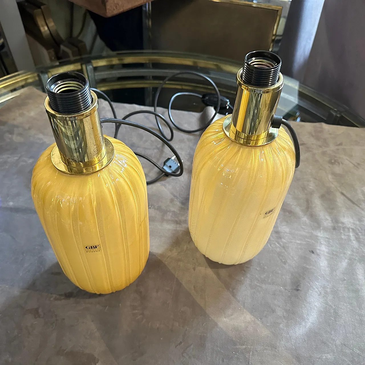 Pair of Murano glass table lamps by Signoretti Murano, 1980s 14