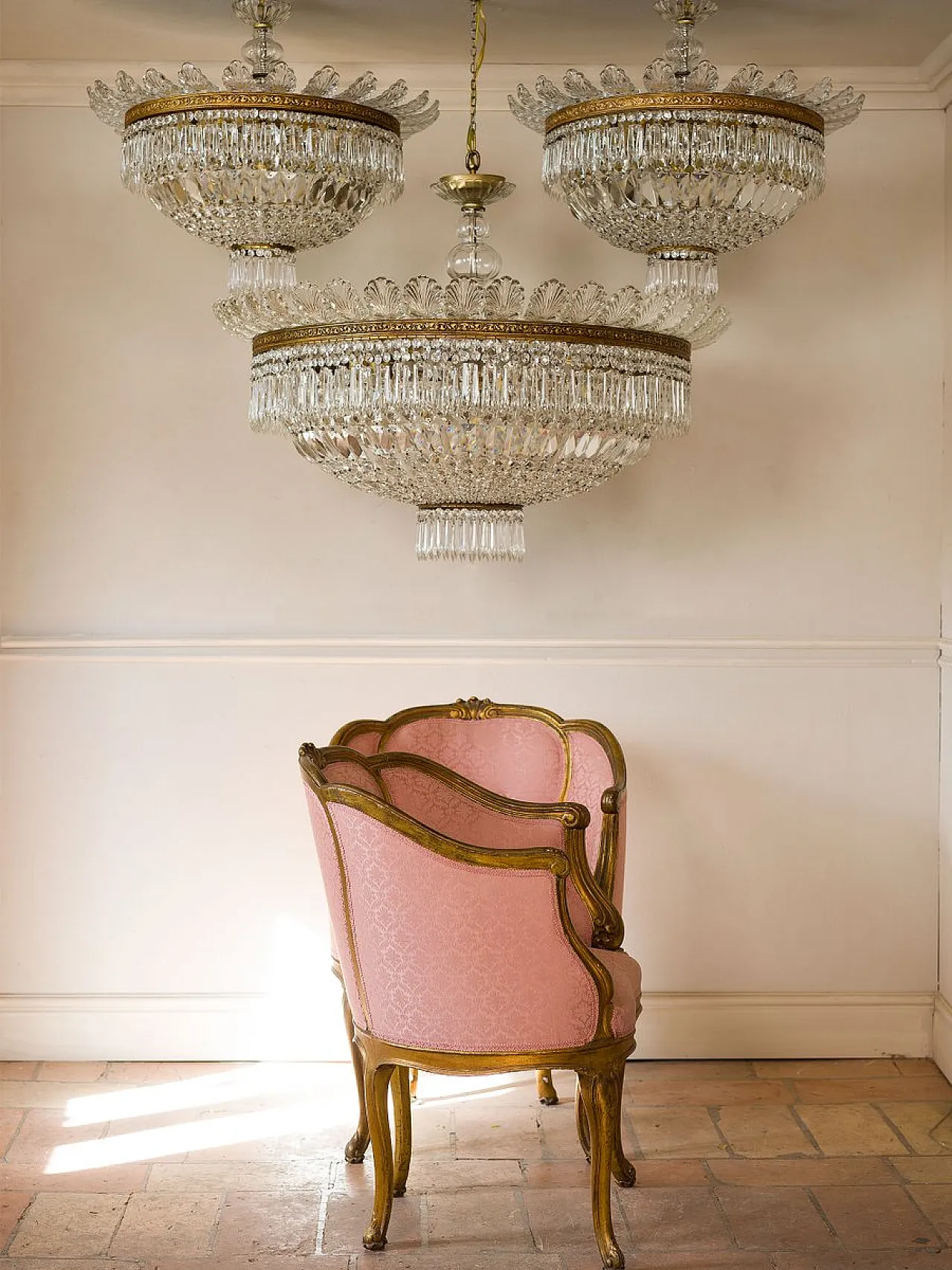 Bohemian crystal ceiling light, 1940s 1