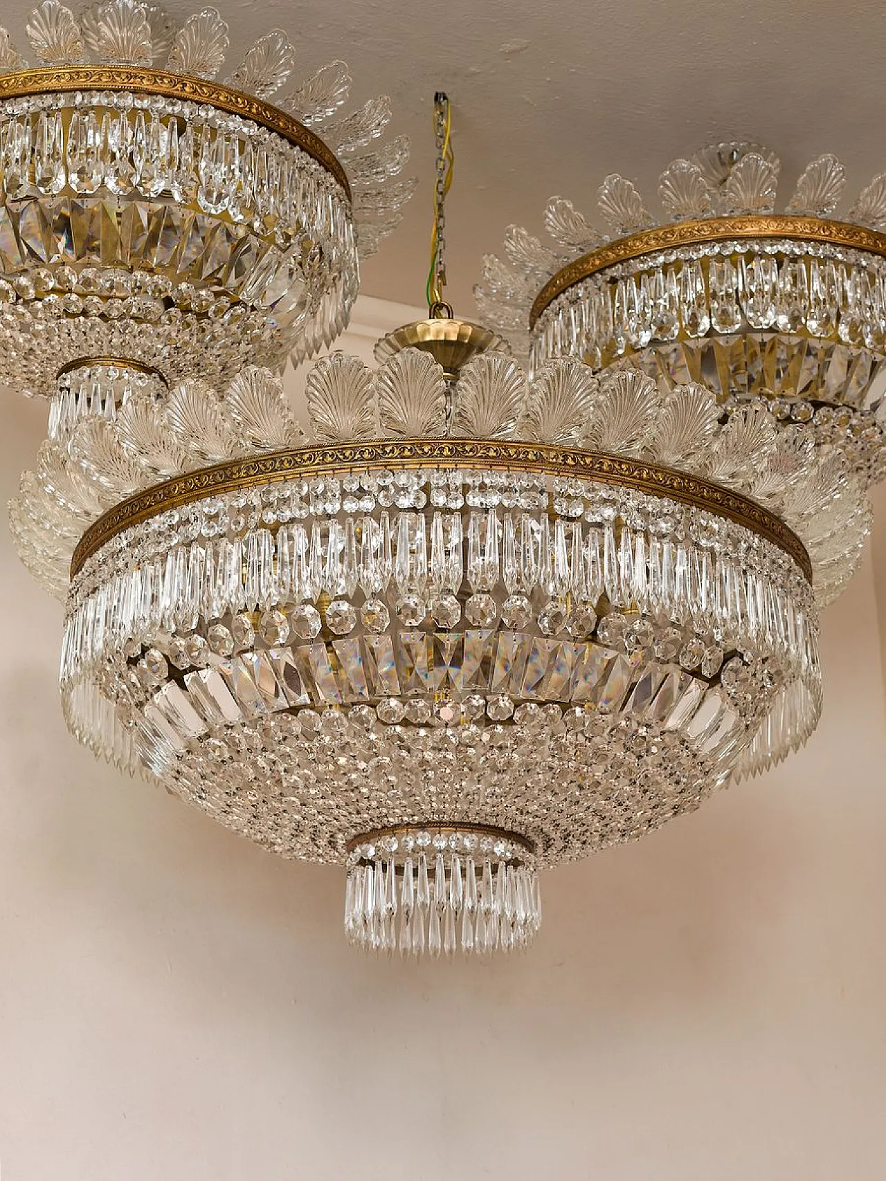 Bohemian crystal ceiling light, 1940s 2