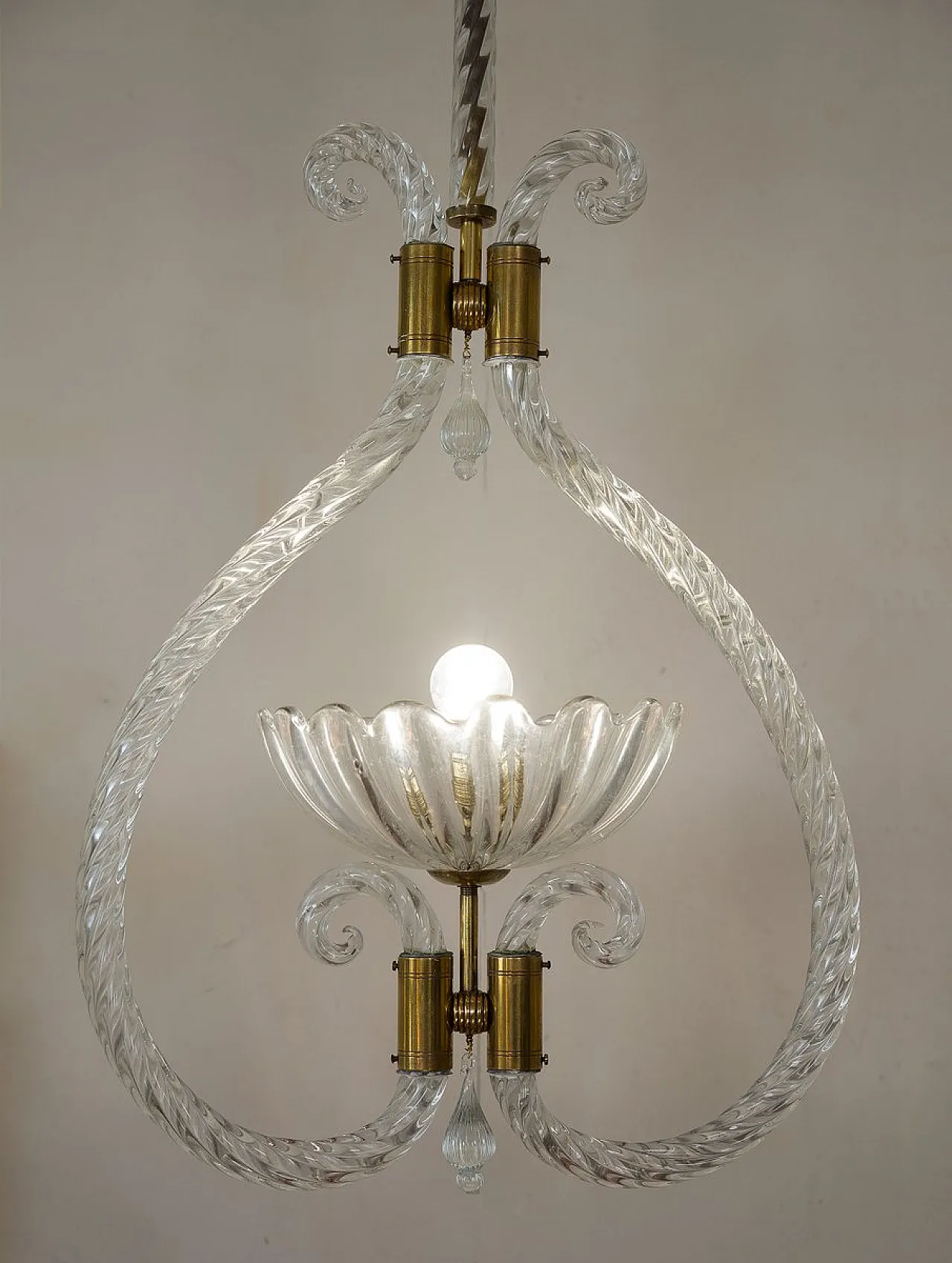 Art Deco Murano glass pendant light by Ercole Barovier, 1930s 2