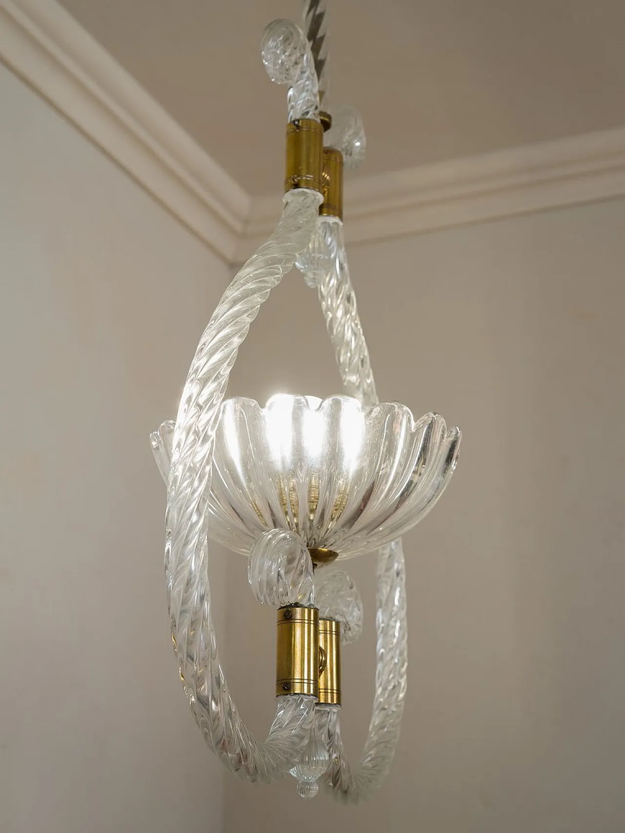 Art Deco Murano glass pendant light by Ercole Barovier, 1930s 3