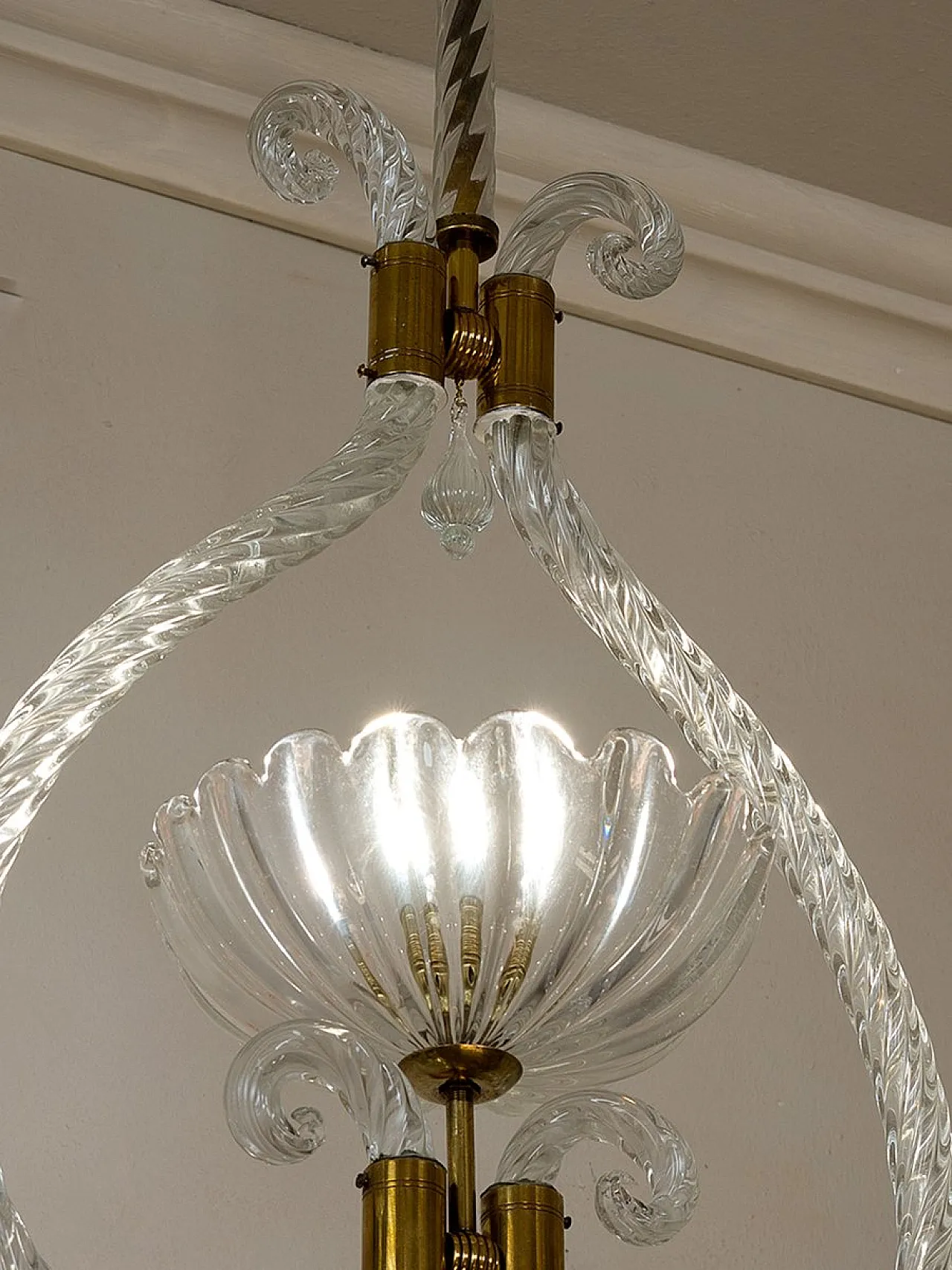 Art Deco Murano glass pendant light by Ercole Barovier, 1930s 5
