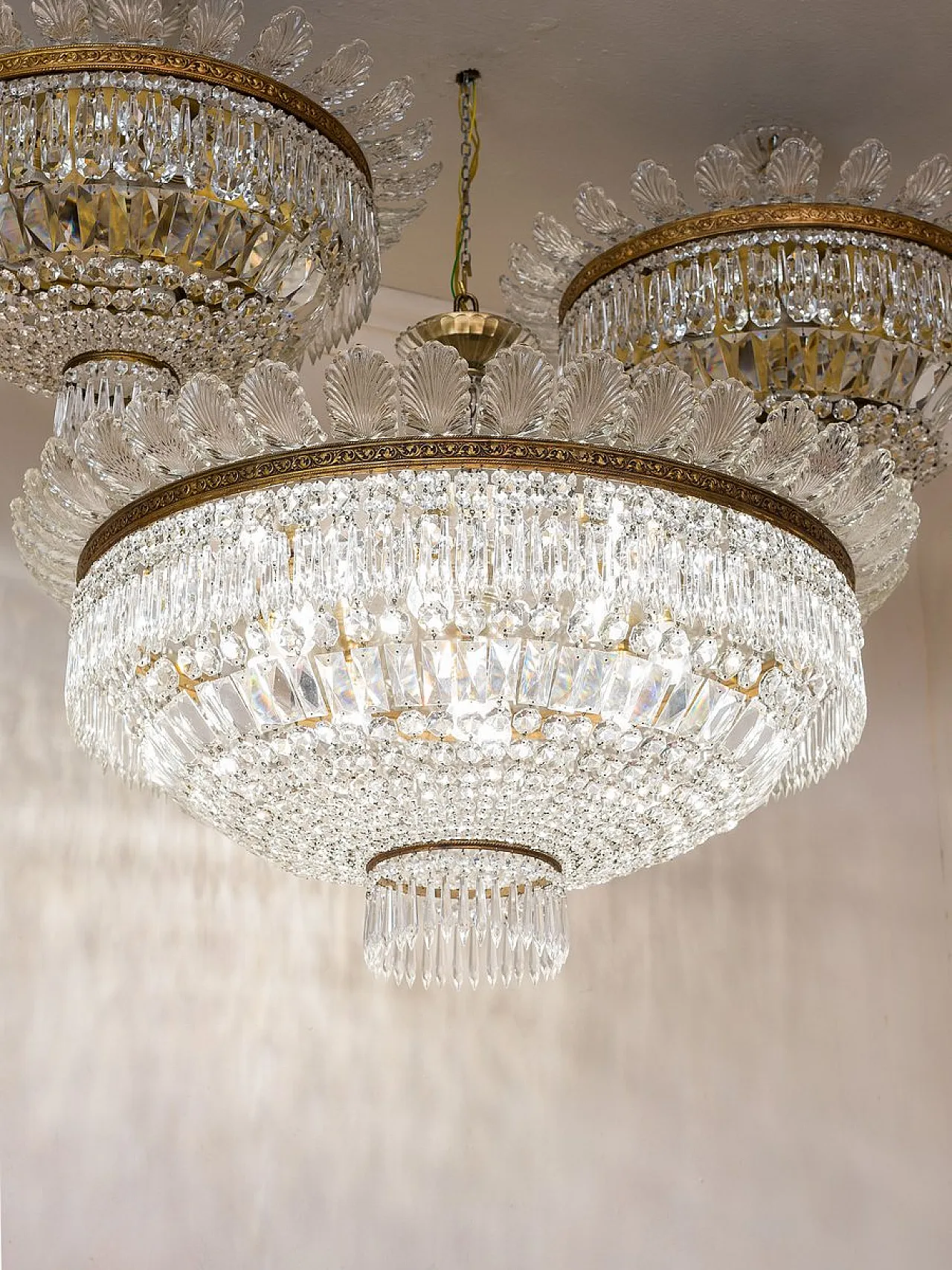 Bohemian crystal ceiling light, 1940s 6