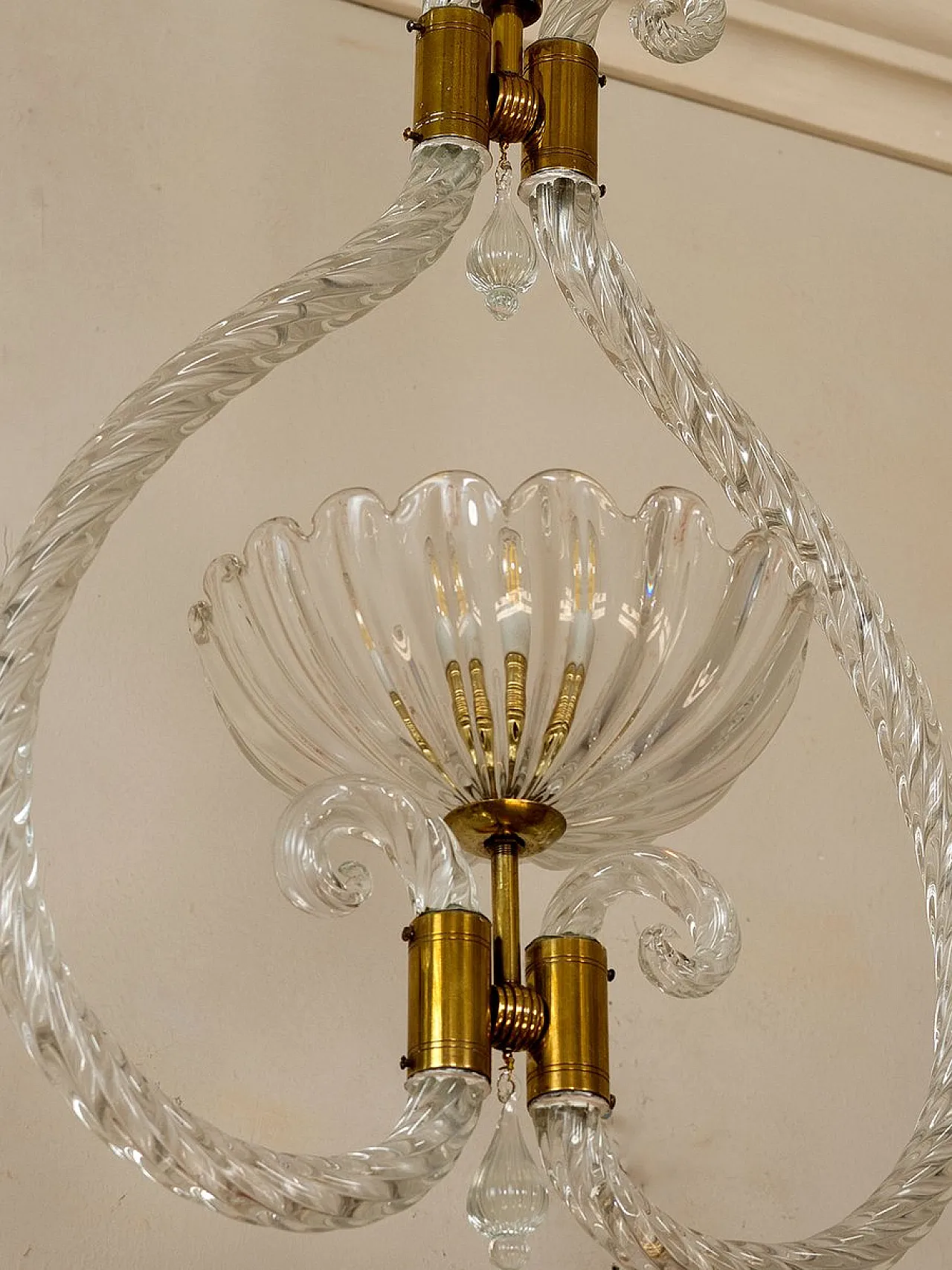 Art Deco Murano glass pendant light by Ercole Barovier, 1930s 6