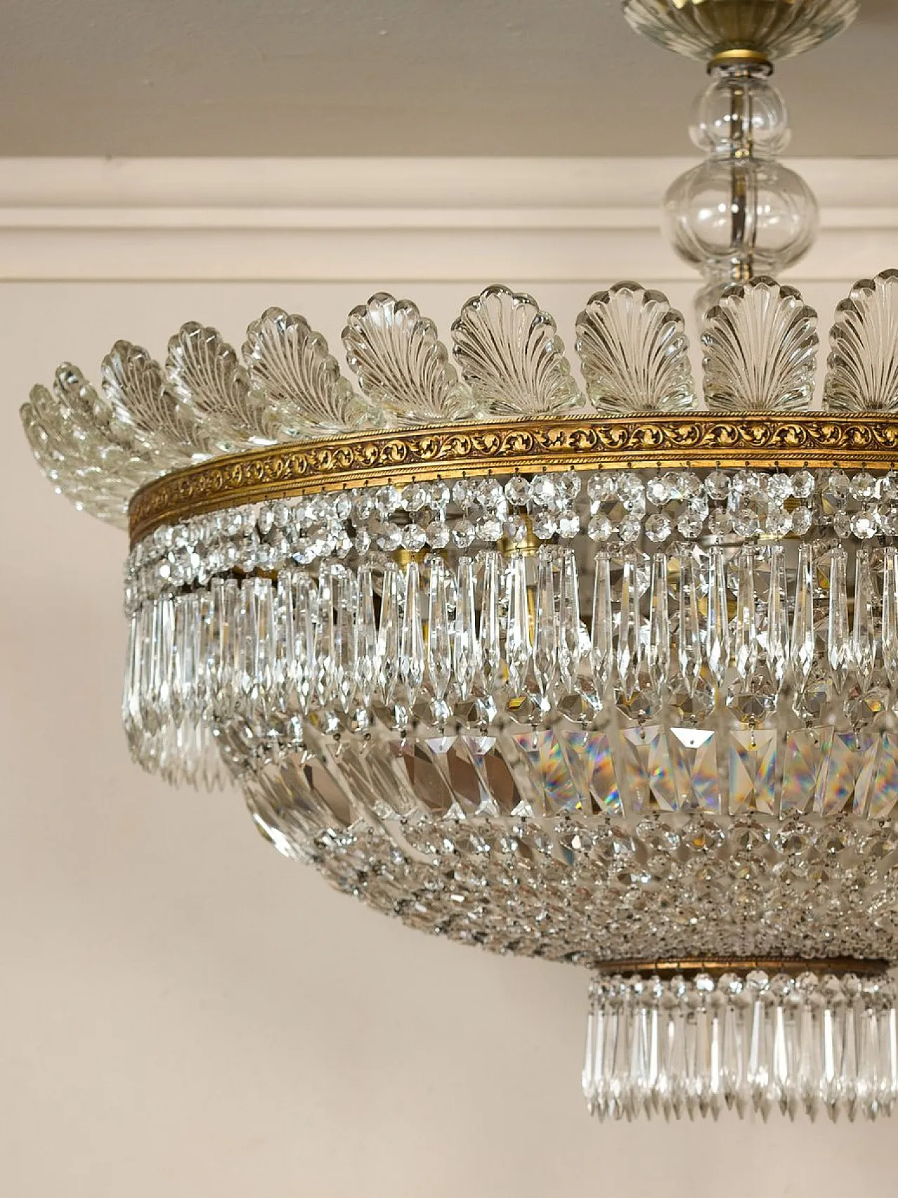 Bohemian crystal ceiling light, 1940s 7