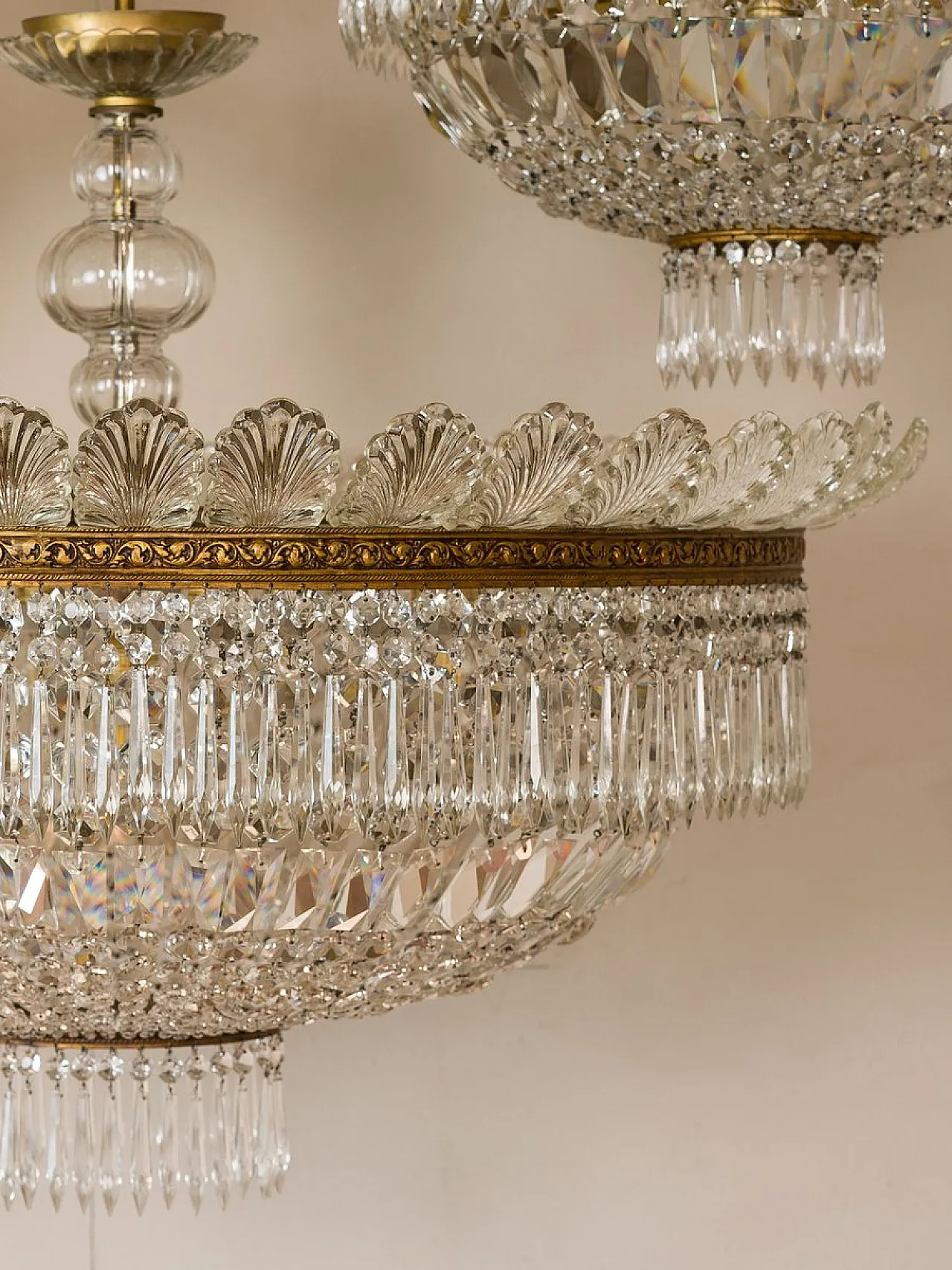Bohemian crystal ceiling light, 1940s 8