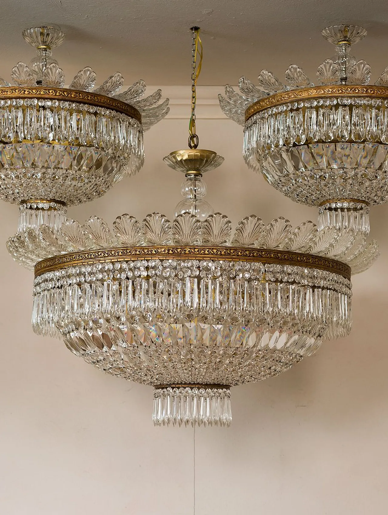 Bohemian crystal ceiling light, 1940s 9