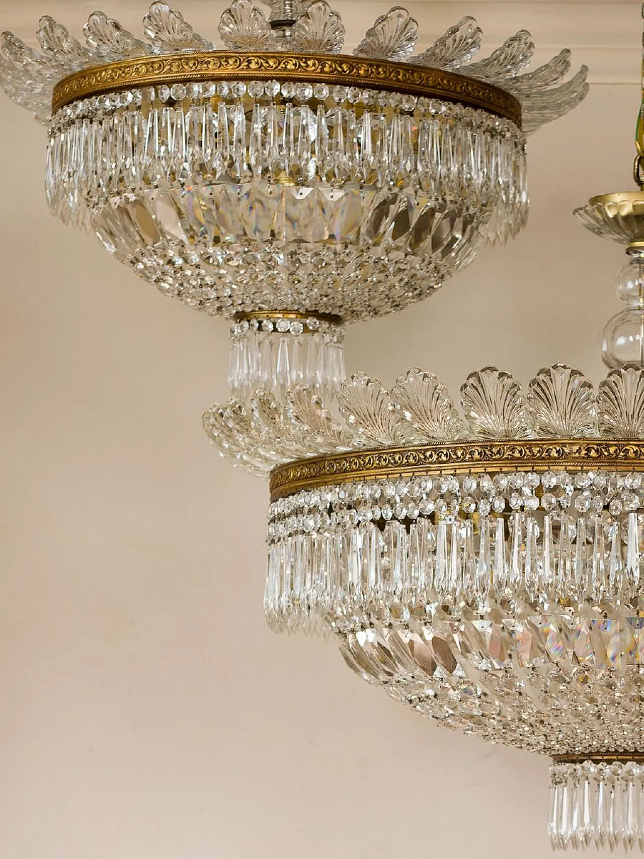 Bohemian crystal ceiling light, 1940s 11