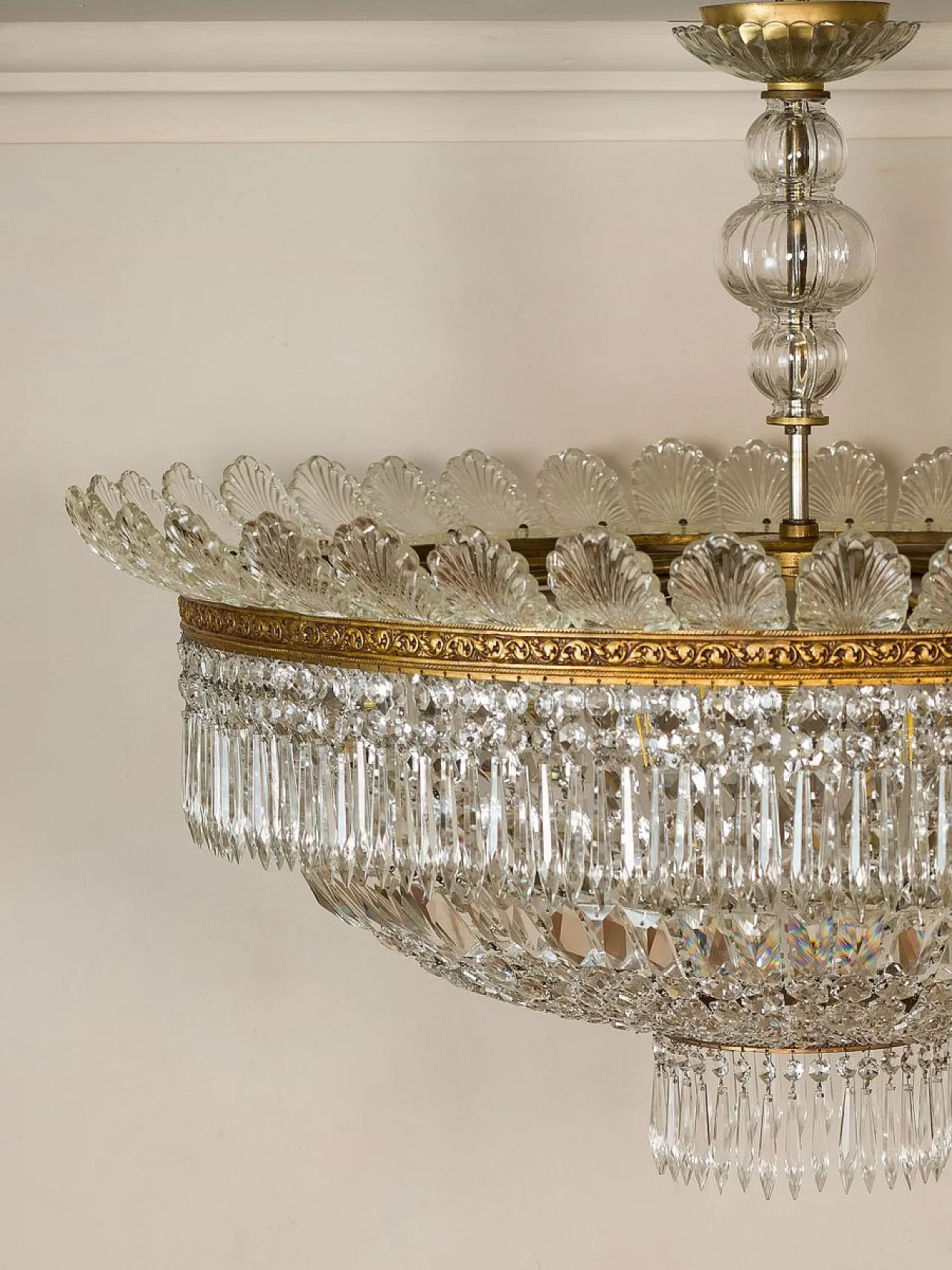 Bohemian crystal ceiling light, 1940s 12