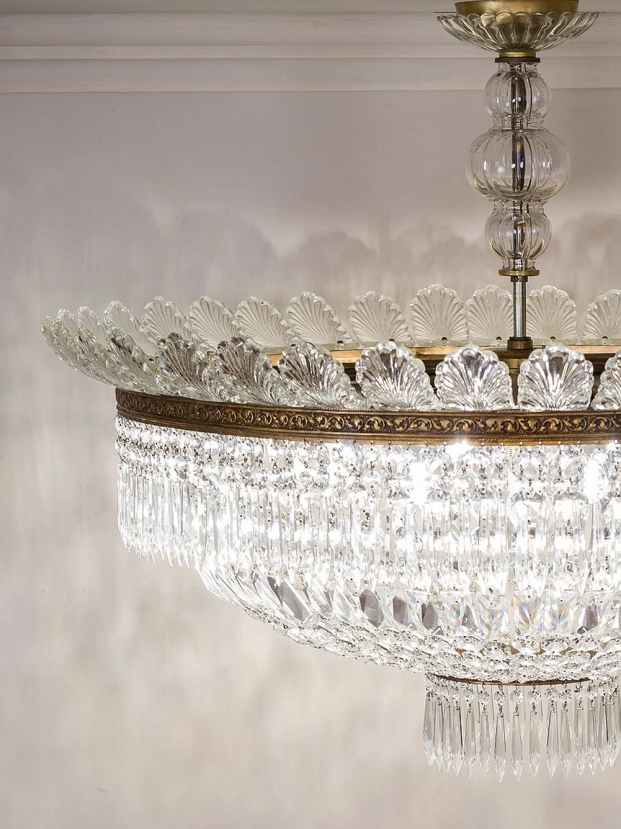 Bohemian crystal ceiling light, 1940s 13