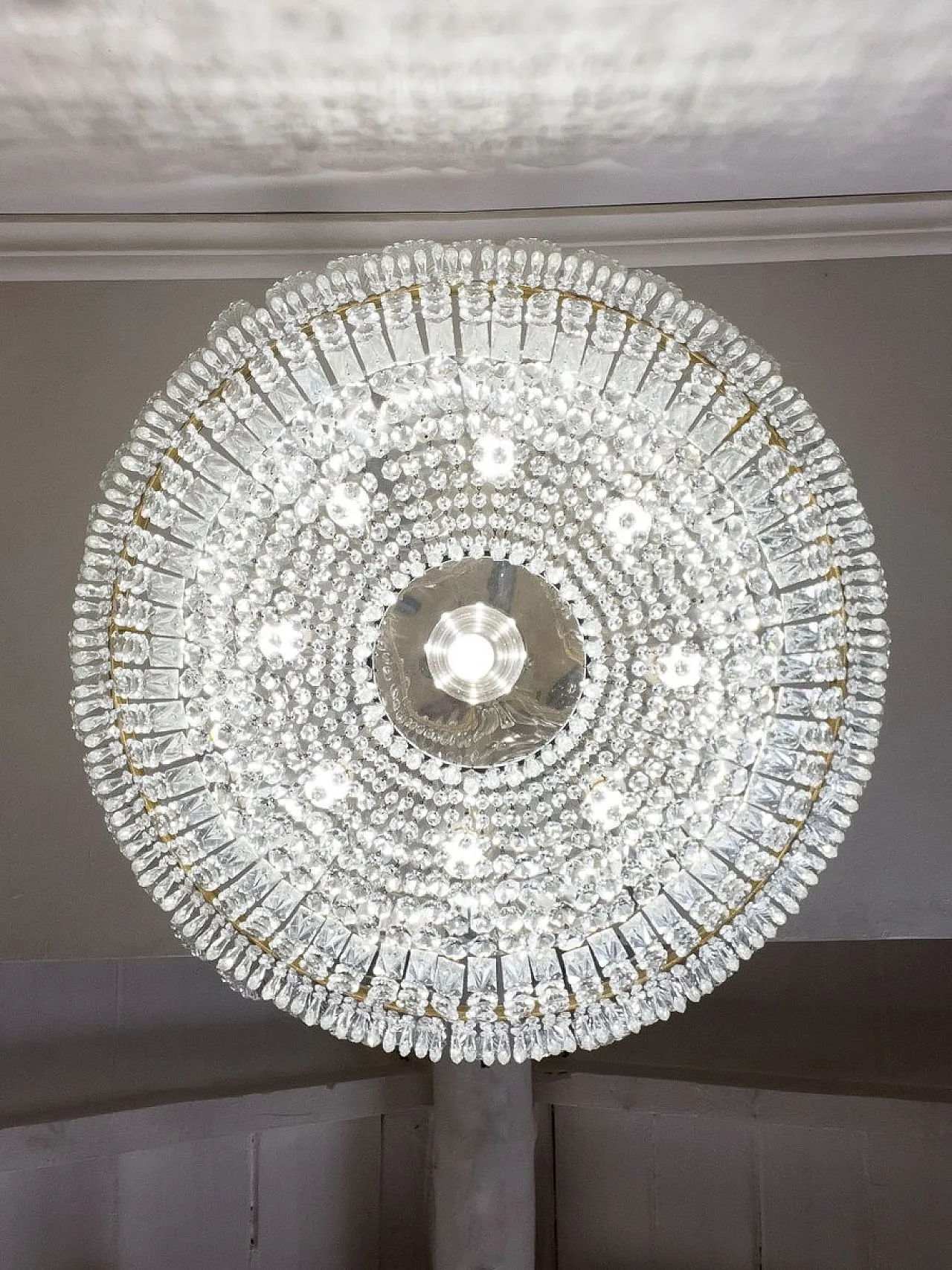 Bohemian crystal ceiling light, 1940s 15