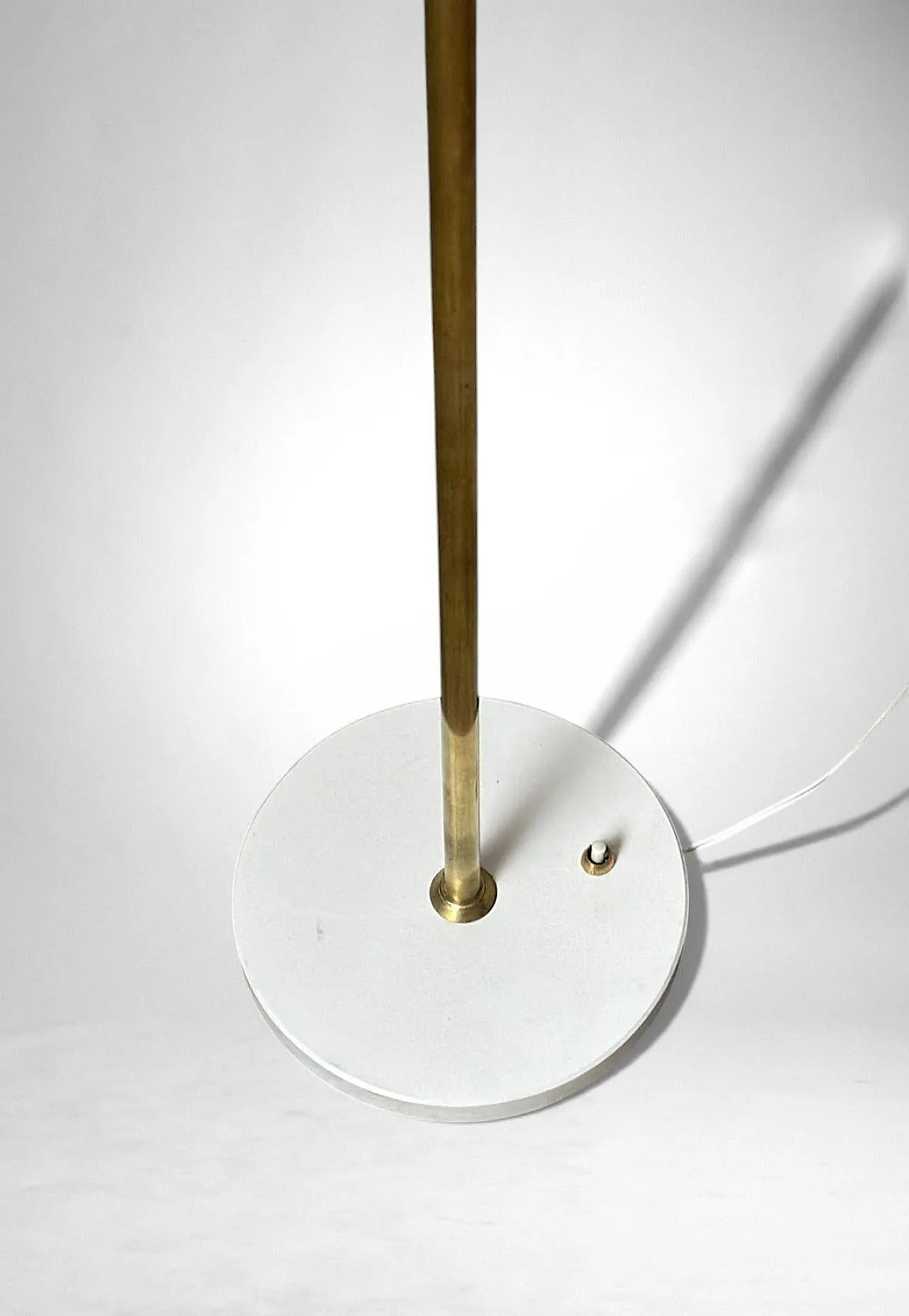 Lampada da terra regolabile in ottone con base in pietra, '900 16